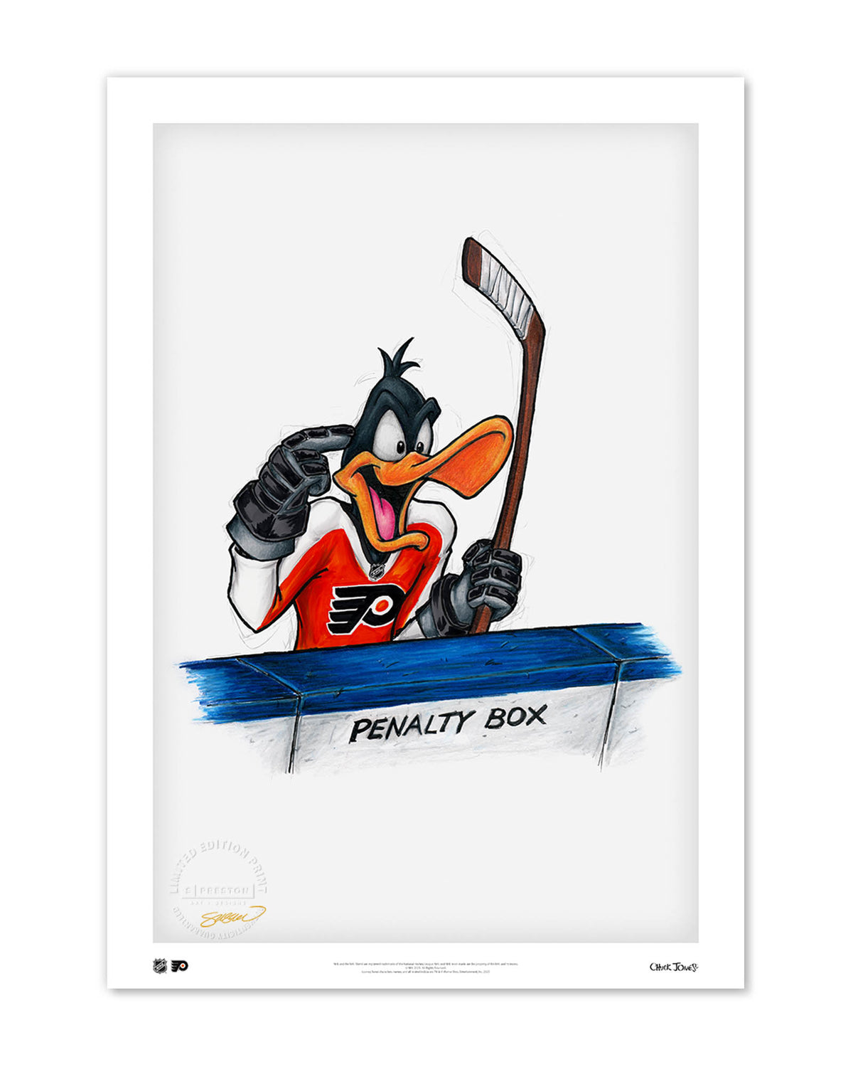 Duck Season Hockey Season x NHL Flyers Daffy Duck Limited Edition Fine Art Print