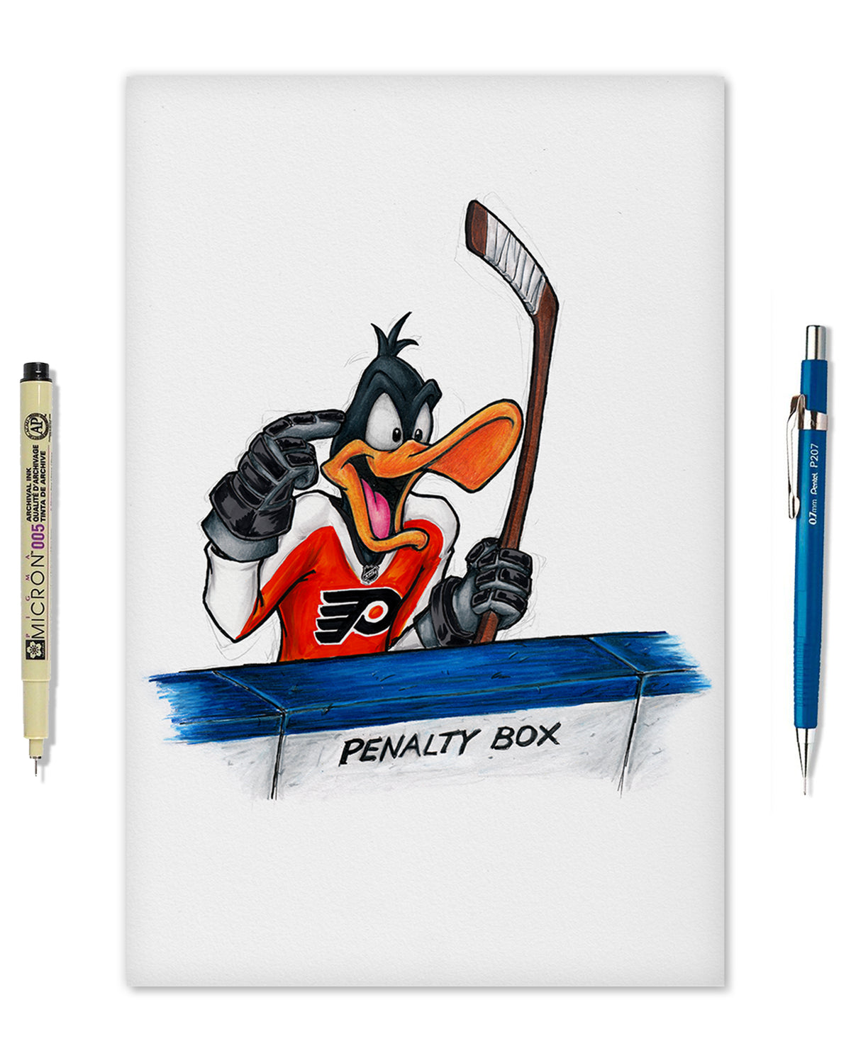 Duck Season Hockey Season x NHL Flyers Daffy Duck Limited Edition Fine Art Print