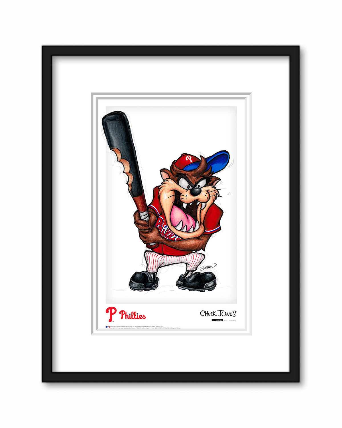 Taz On Deck x MLB Phillies Poster Print