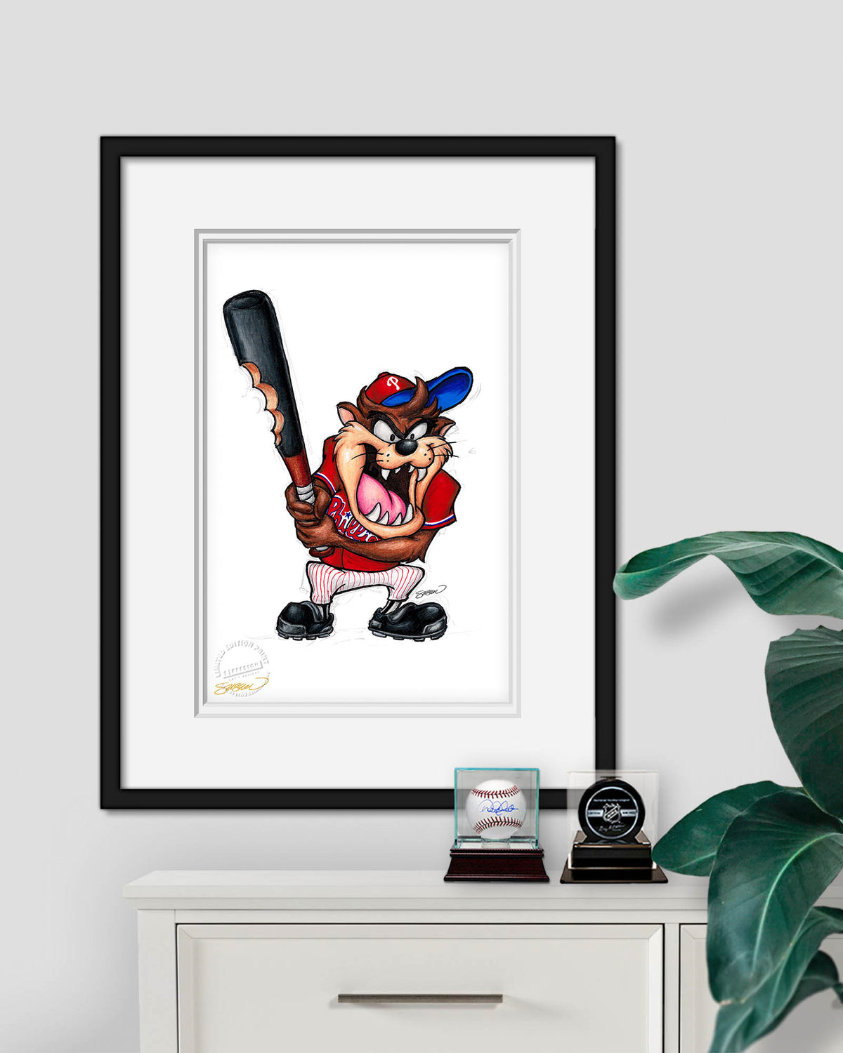 Taz On Deck x MLB Phillies Limited Edition Fine Art Print