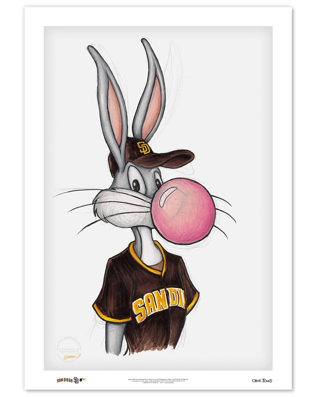 Bubblegum Bugs x MLB Padres Limited Edition Fine Art Print