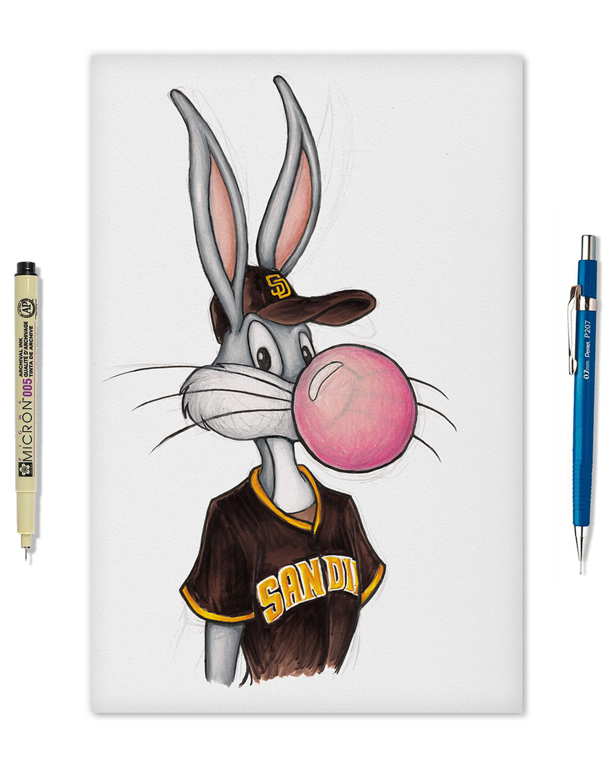 Bubblegum Bugs x MLB Padres Limited Edition Fine Art Print