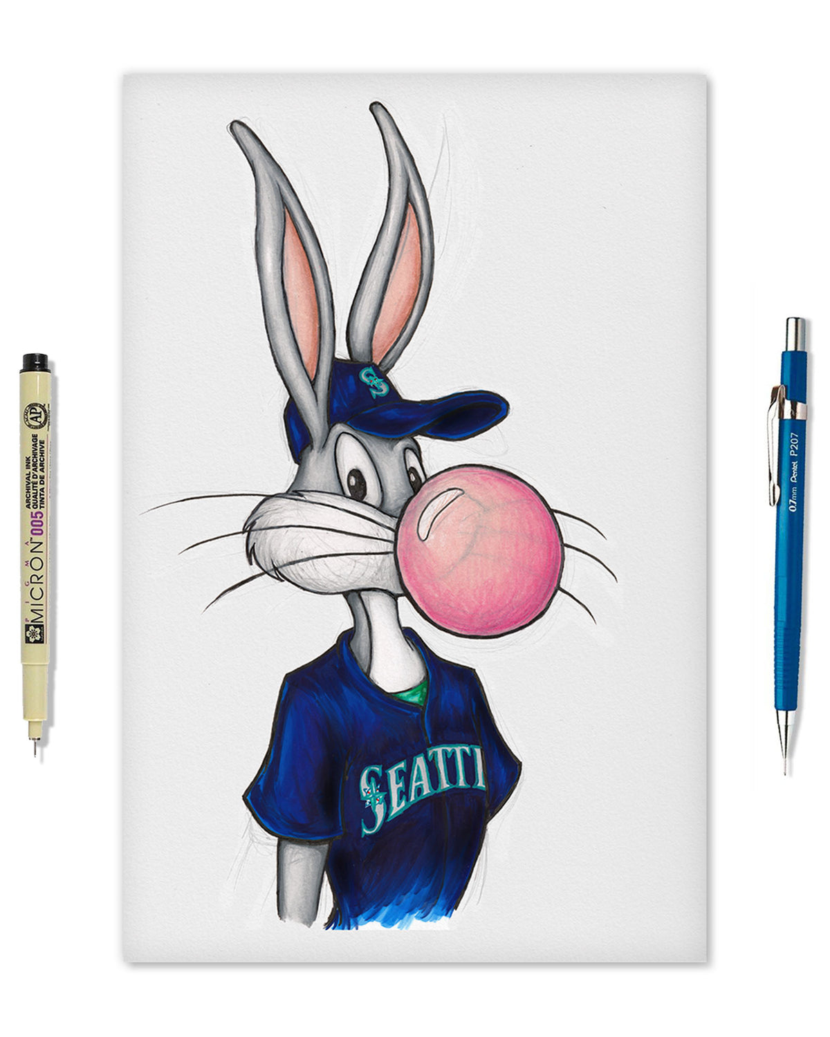 Bubblegum Bugs x MLB Mariners Limited Edition Fine Art Print