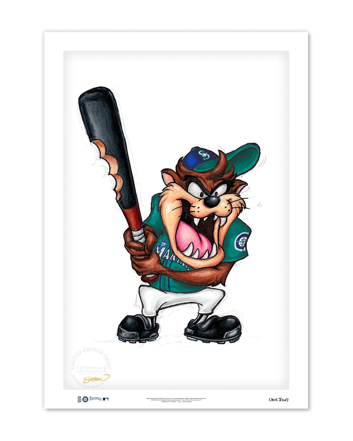 Taz on Deck x MLB Mariners Limited Edition Fine Art Print