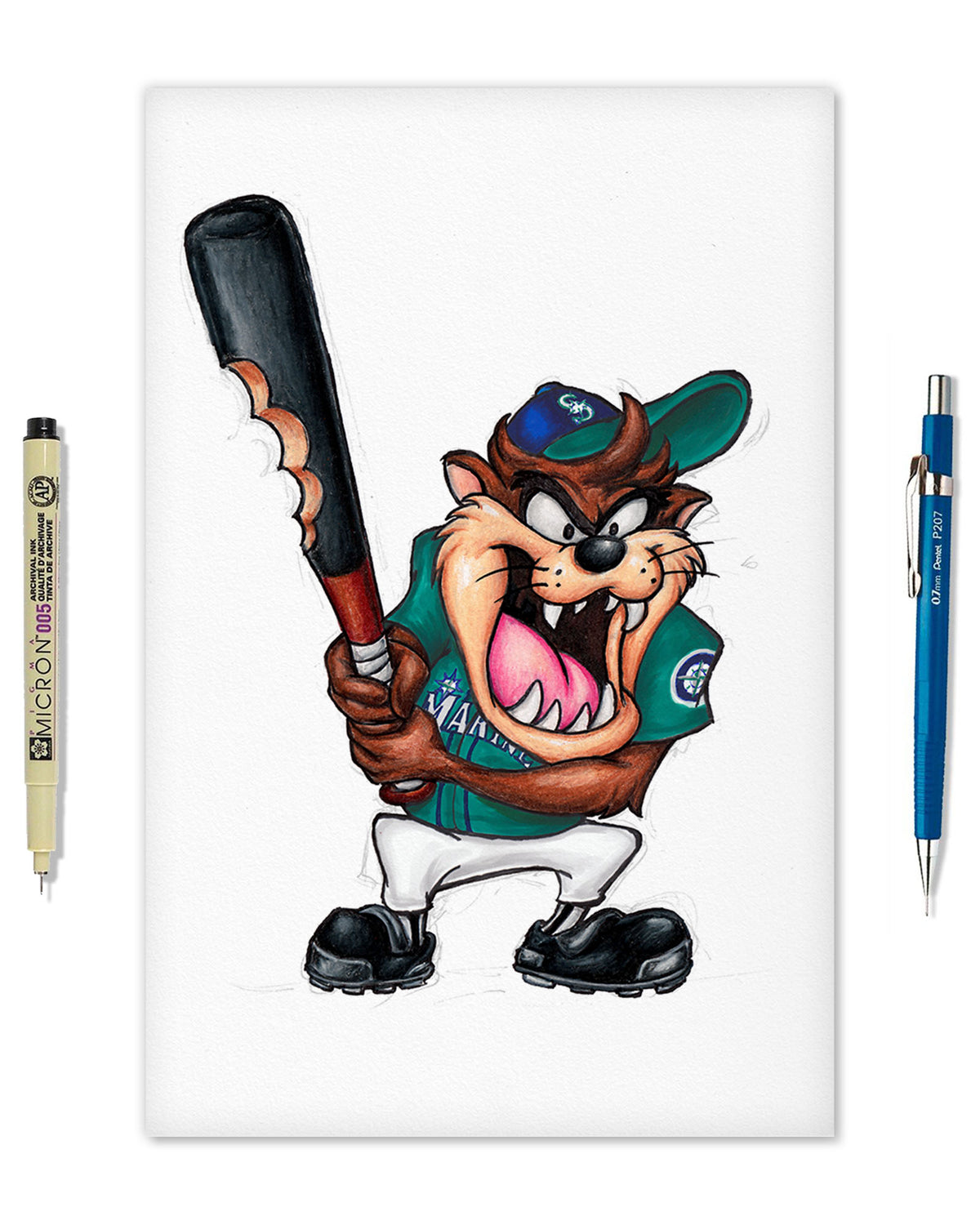 Taz on Deck x MLB Mariners Limited Edition Fine Art Print