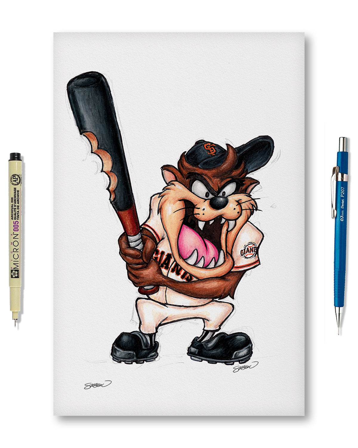 Taz On Deck x MLB - SF Giants by S. Preston Art Print – S. Preston
