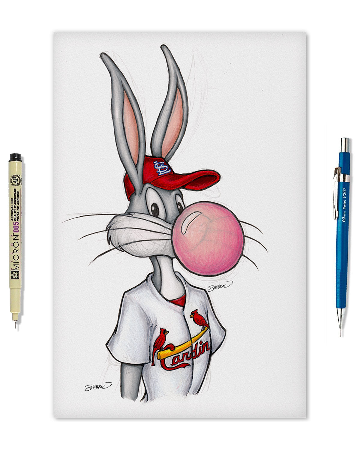 Bubblegum Bugs x MLB Cardinals Limited Edition Fine Art Print