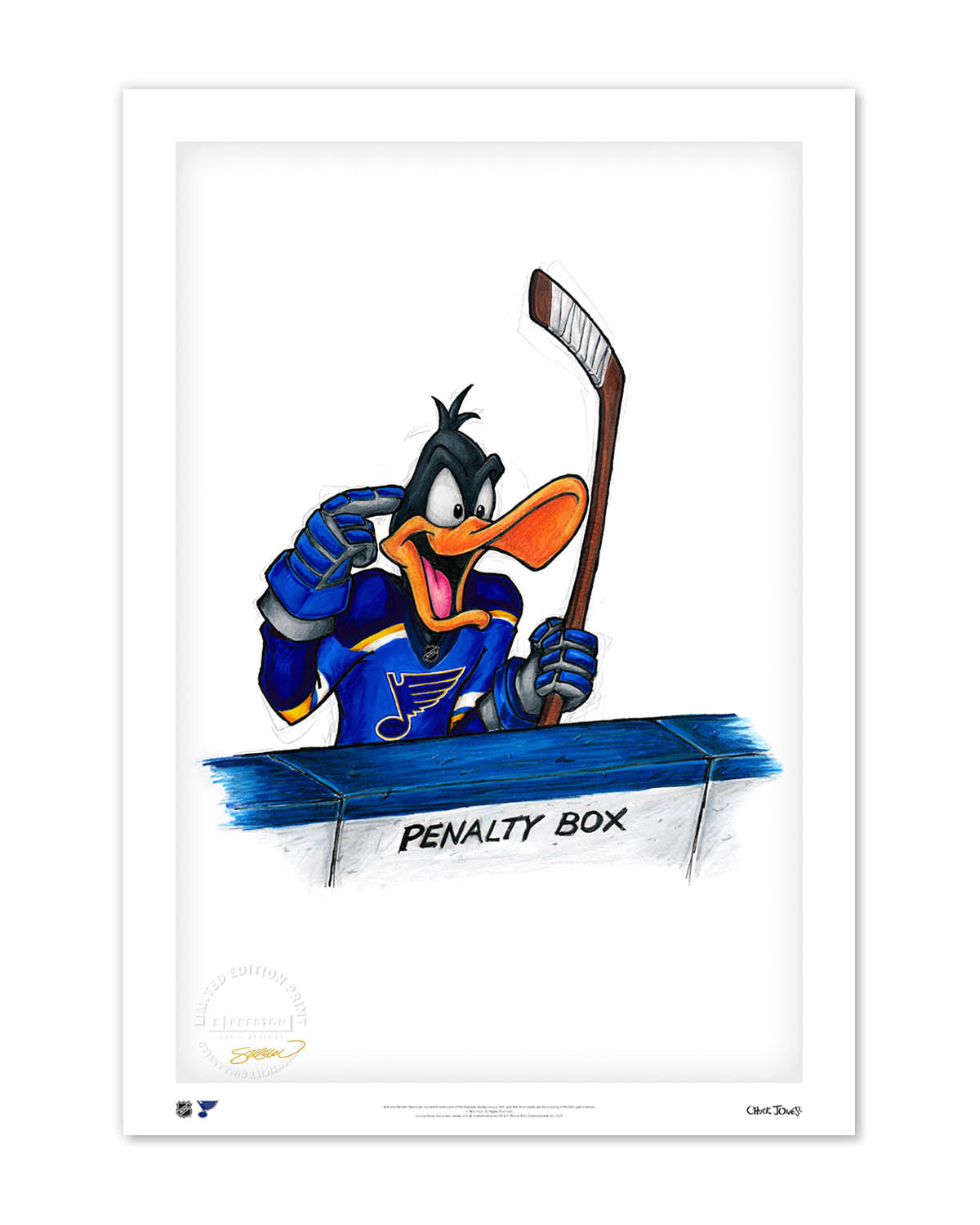 Duck Season Hockey Season x NHL Blues Daffy Duck Limited Edition Fine Art Print