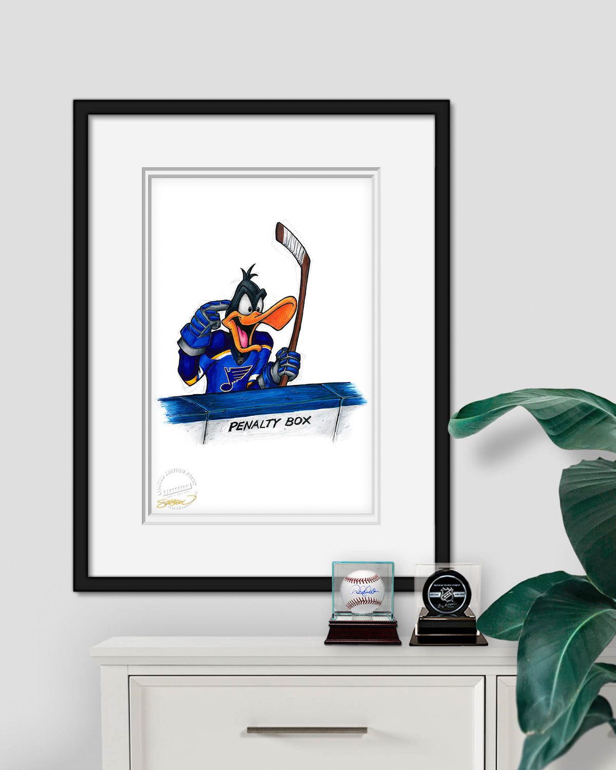 Duck Season Hockey Season x NHL Blues Daffy Duck Limited Edition Fine Art Print
