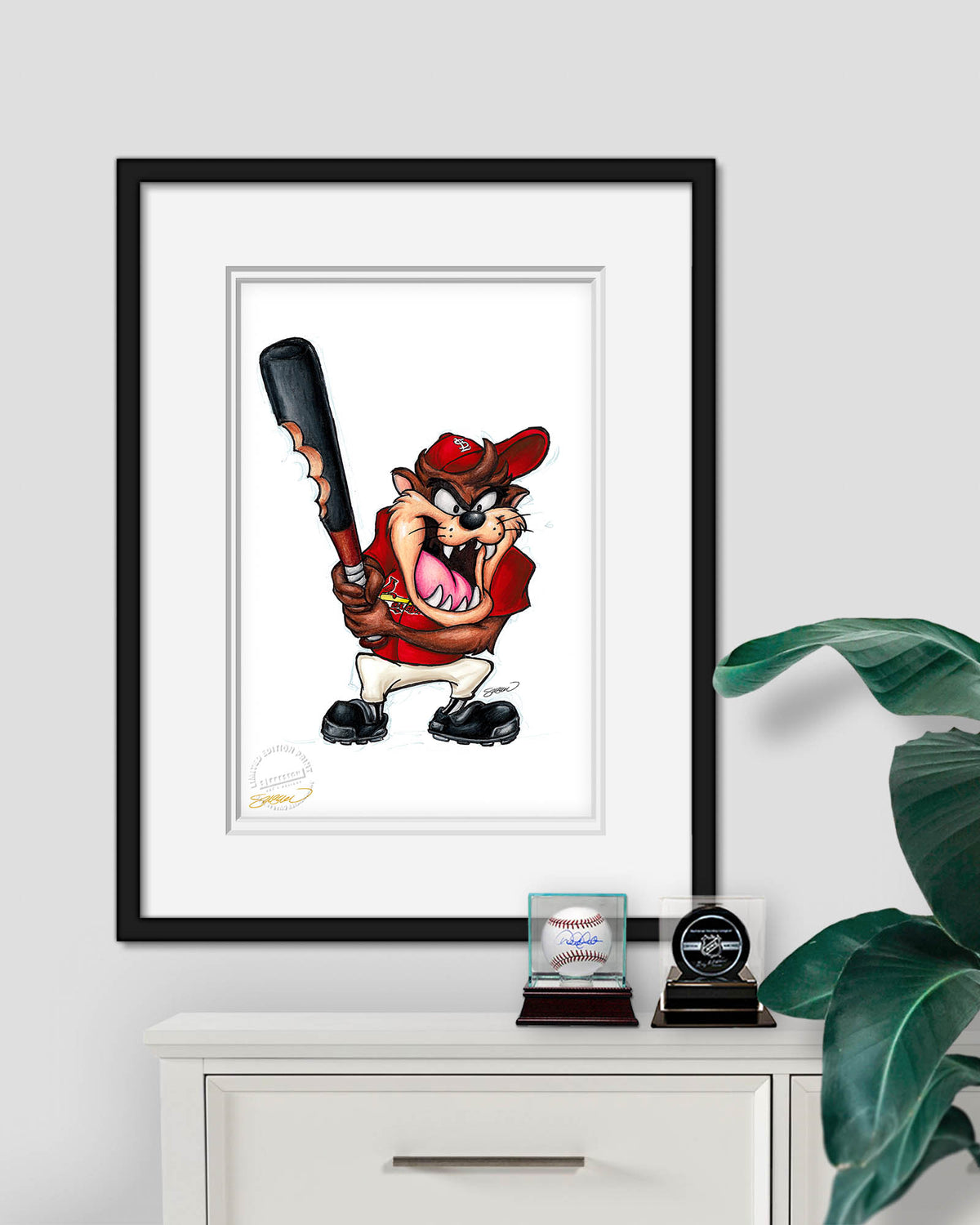 Taz On Deck x MLB Cardinals Limited Edition Fine Art Print