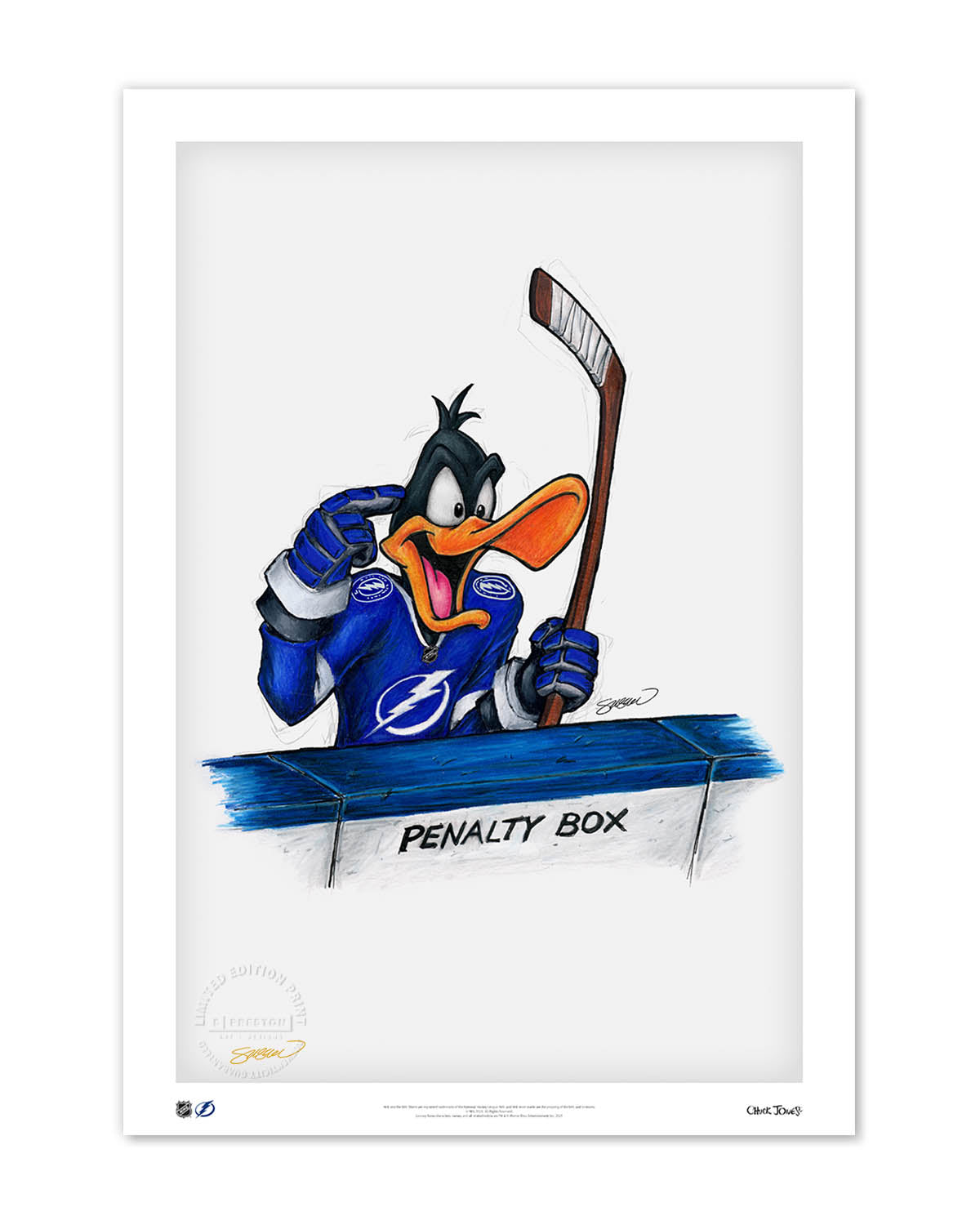 Duck Season Hockey Season x NHL Lightning Daffy Duck Limited Edition Fine Art Print
