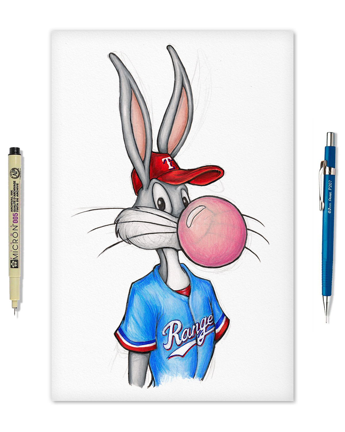 Bubblegum Bugs x MLB Rangers Limited Edition Fine Art Print