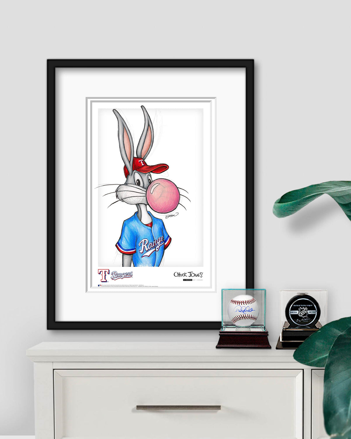 Bubblegum Bugs x MLB Rangers Bugs Bunny Poster Print