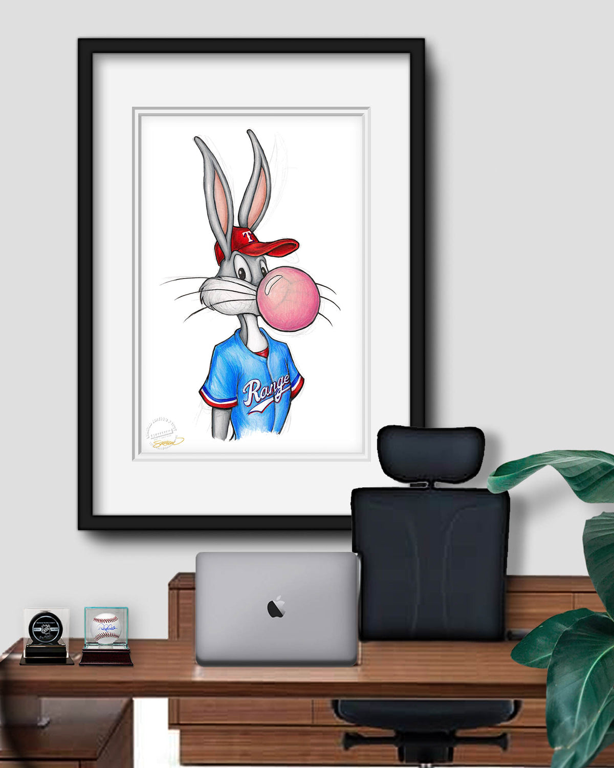 Bubblegum Bugs x MLB Rangers Limited Edition Fine Art Print