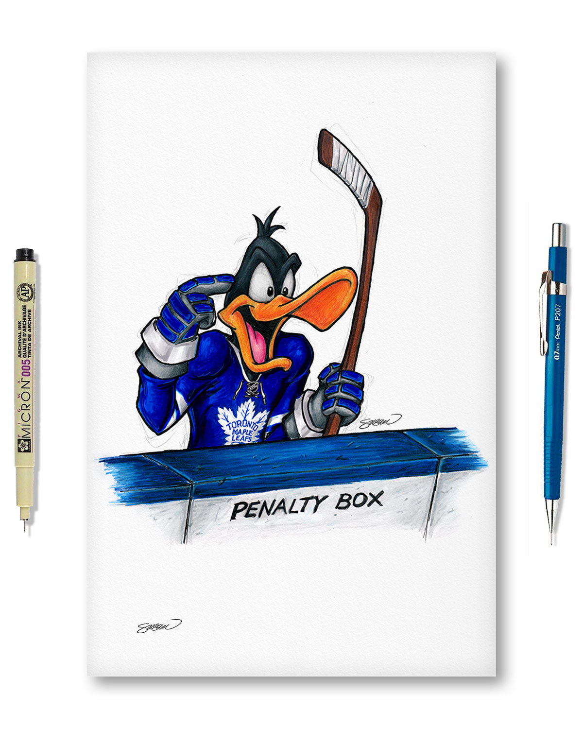 Duck Season Hockey Season x NHL Maple Leafs Daffy Duck Limited Edition Fine Art Print