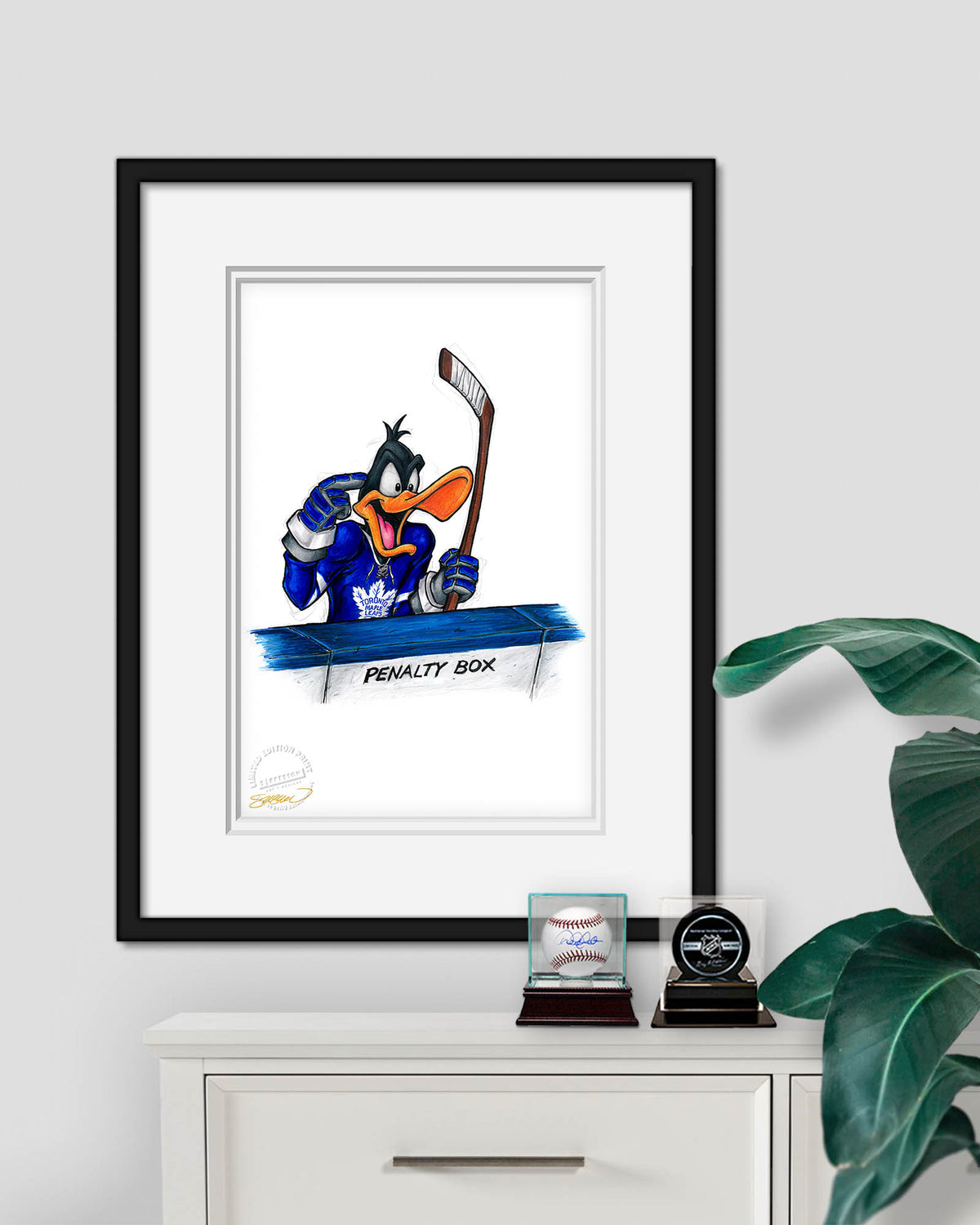 Duck Season Hockey Season x NHL Maple Leafs Daffy Duck Limited Edition Fine Art Print