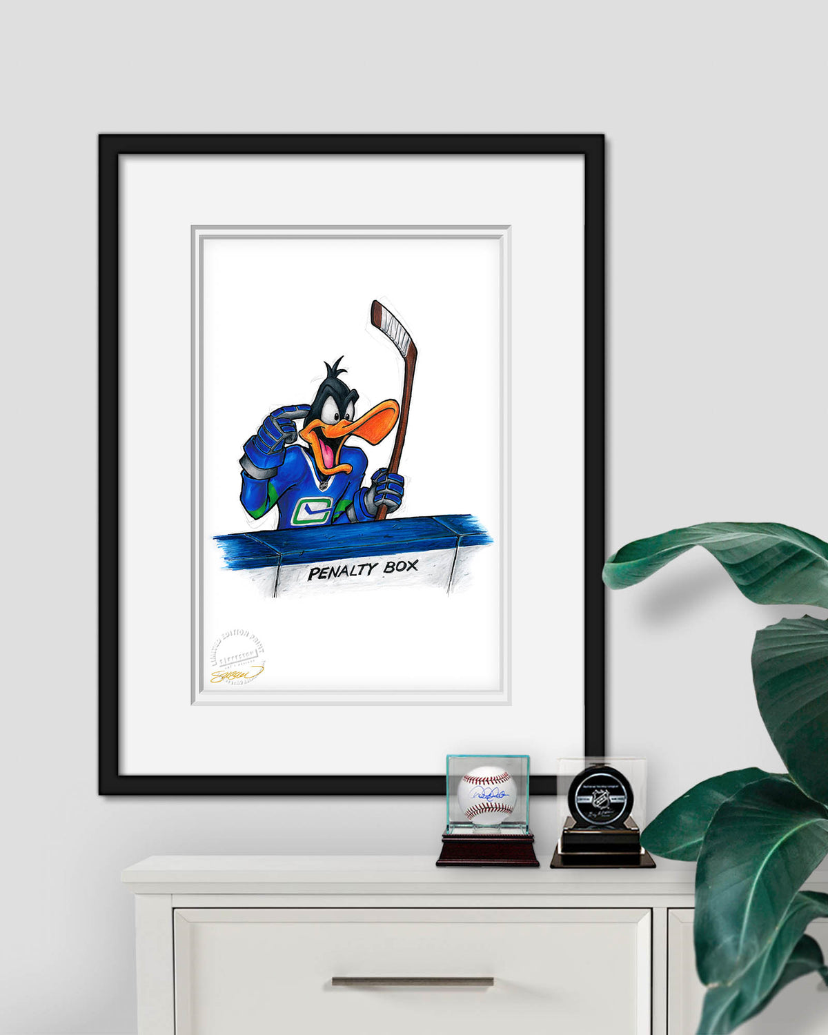 Duck Season Hockey Season x NHL Canucks Daffy Duck Limited Edition Fine Art Print