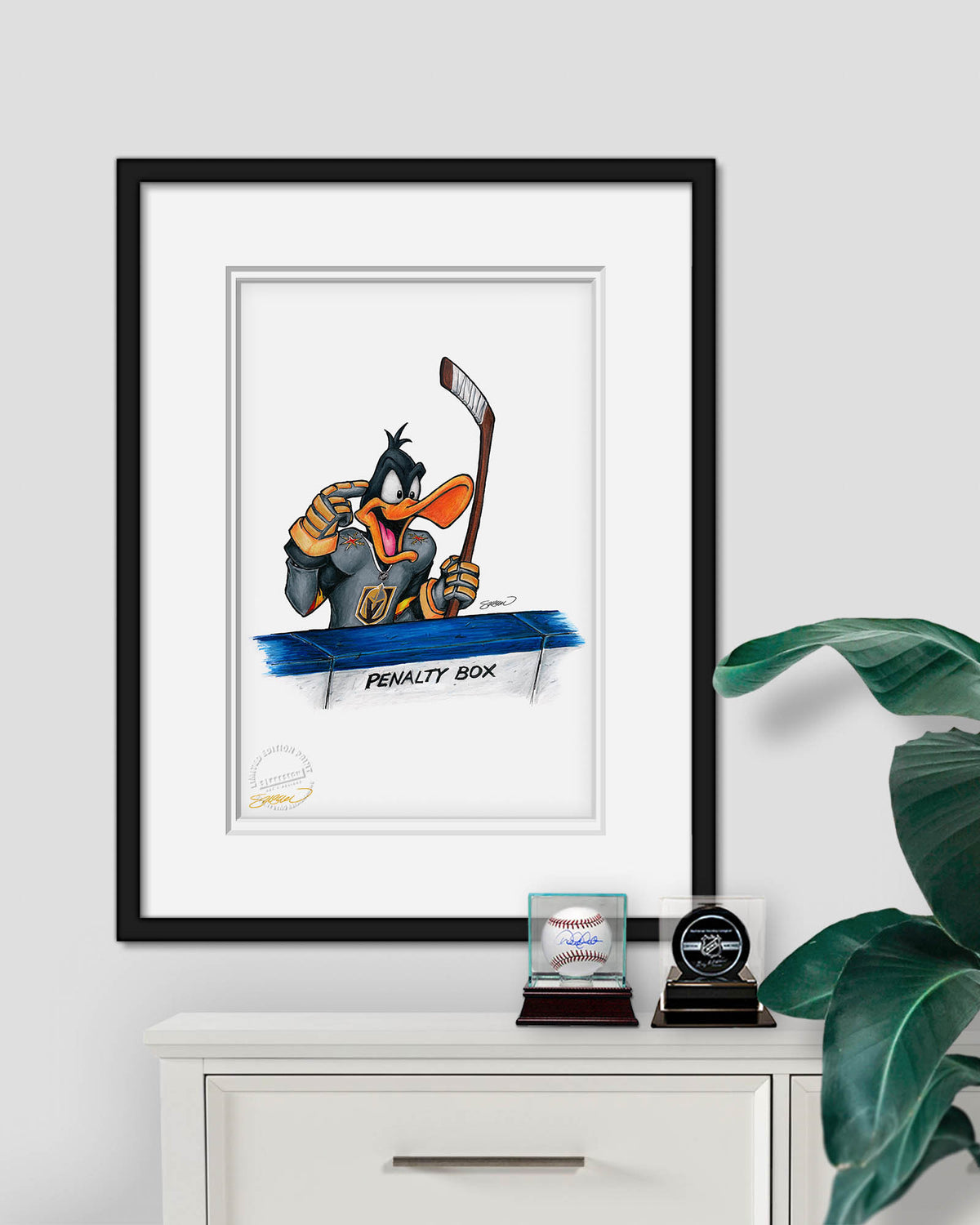 Duck Season Hockey Season x NHL Golden Knights Daffy Duck Limited Edition Fine Art Print