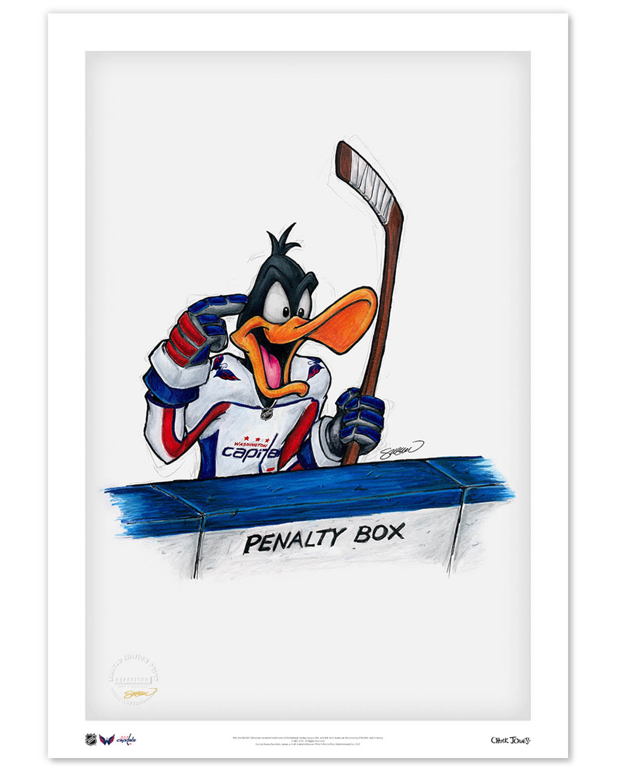 Duck Season Hockey Season x NHL Capitals Daffy Duck Limited Edition Fine Art Print