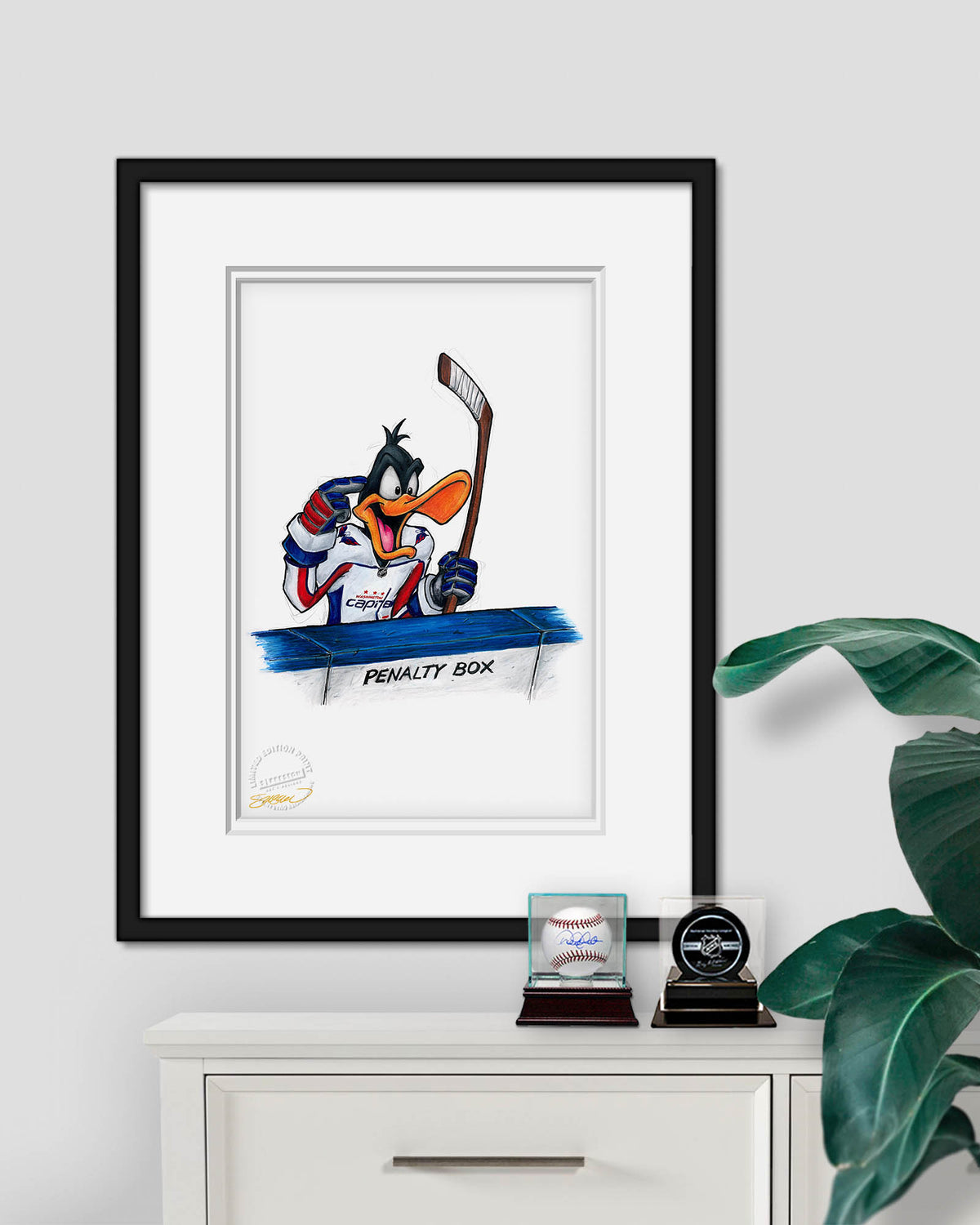 Duck Season Hockey Season x NHL Capitals Daffy Duck Limited Edition Fine Art Print
