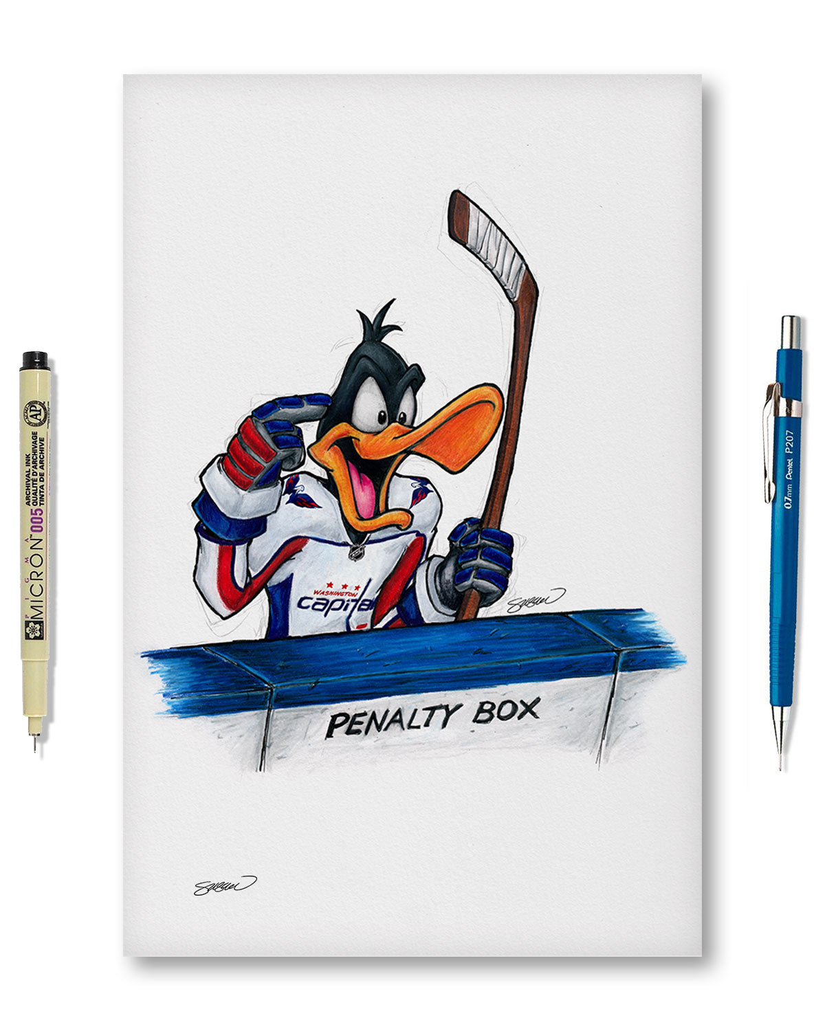 Duck Season Hockey Season x NHL Capitals Daffy Duck Limited Edition Fine Art Print