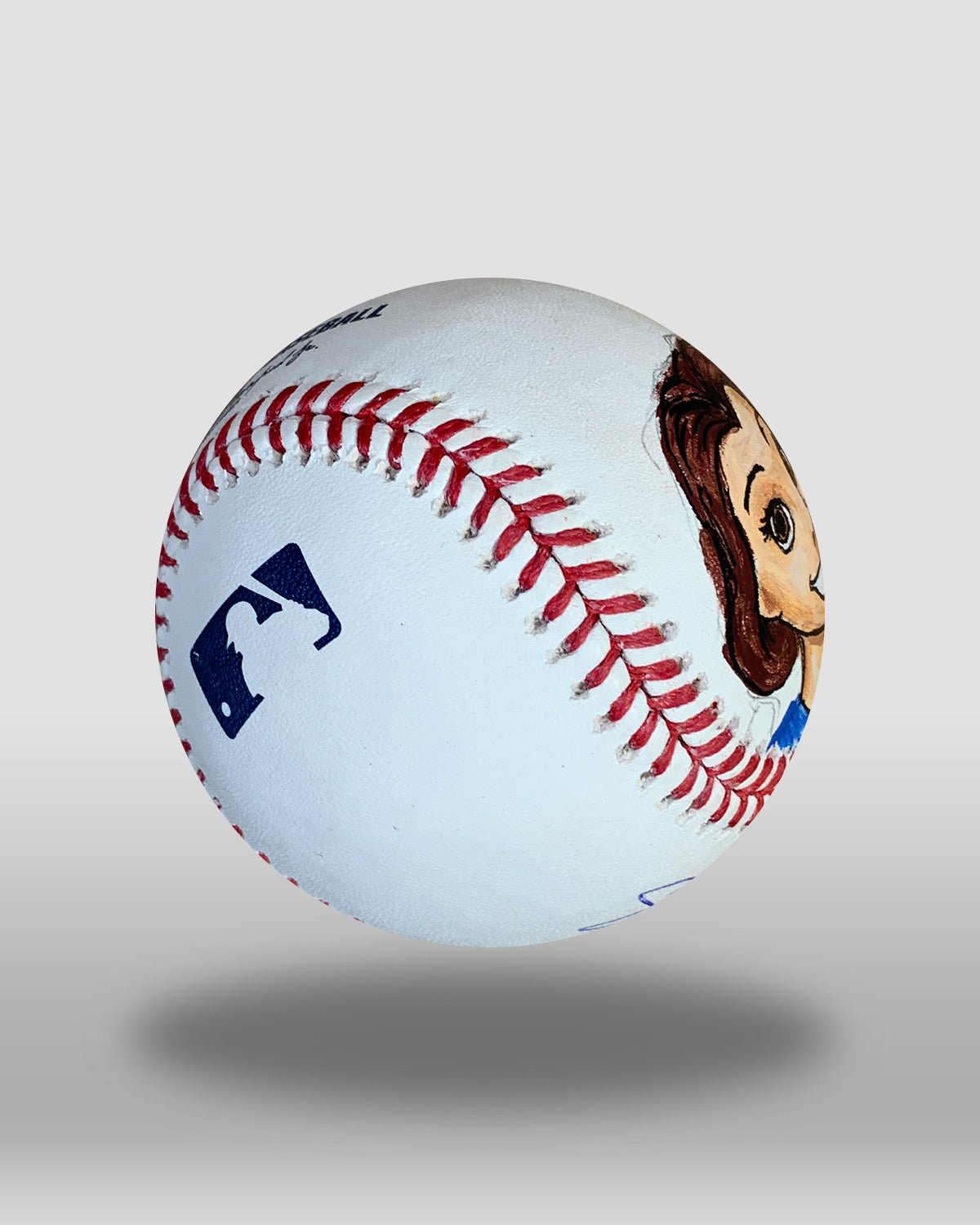 Ballpark Princess Hand-Drawn Baseball Art
