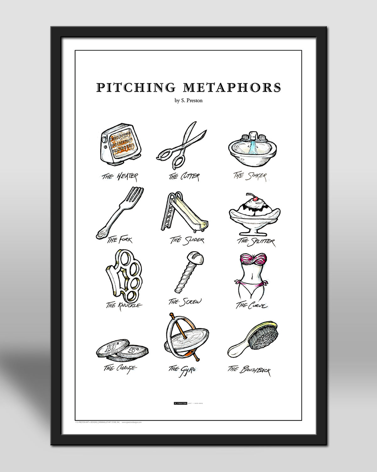 Pitching Metaphors Sketch Poster Print - 2nd Edition