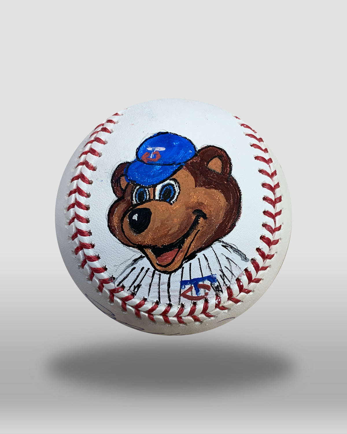T.C. Bear Hand-Drawn Baseball Art