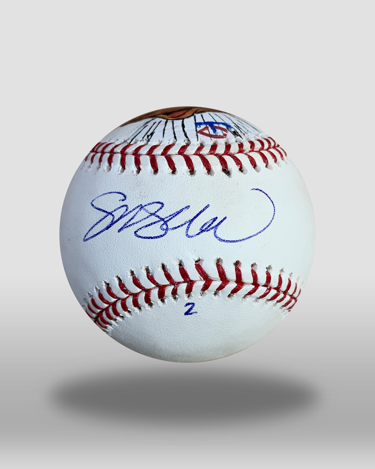 T.C. Bear Hand-Drawn Baseball Art