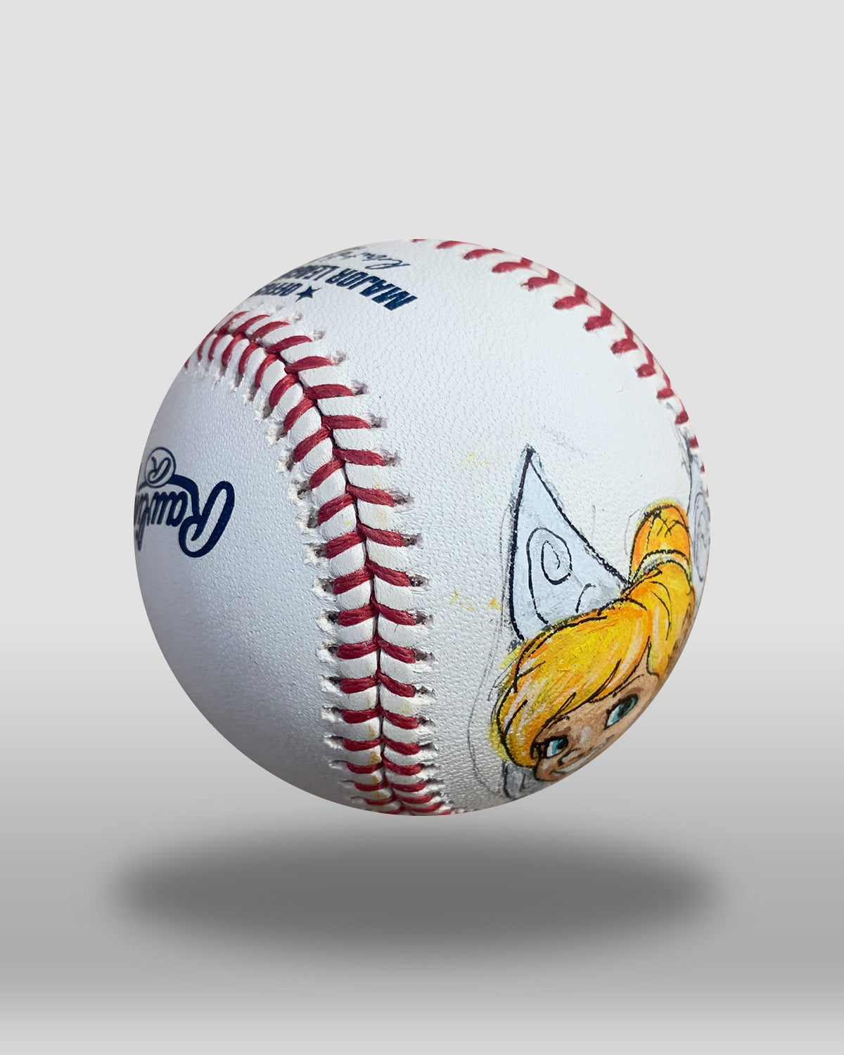 Ballpark Princess Hand-Drawn Baseball Art