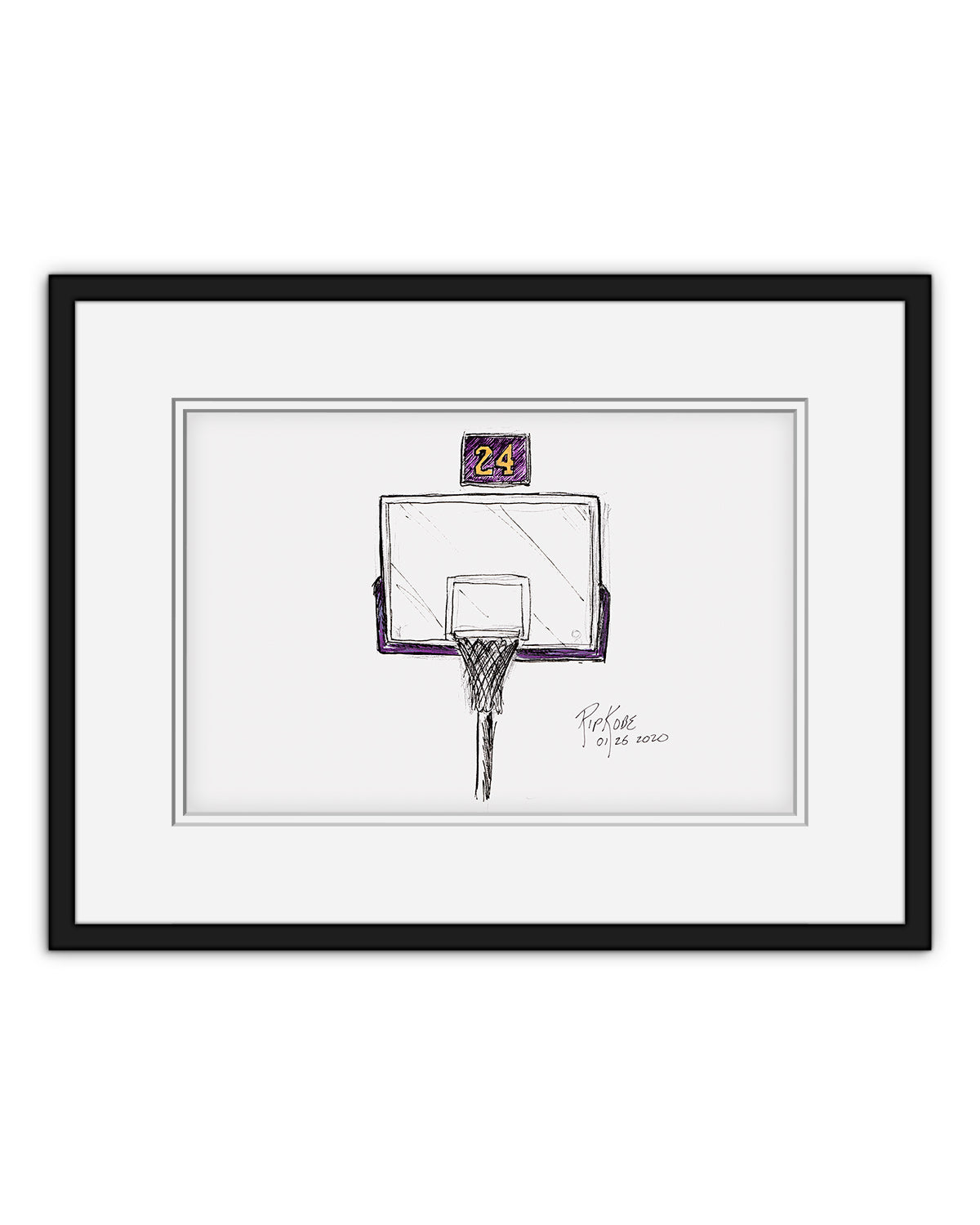 Remembering Mamba Tribute Sketch Print