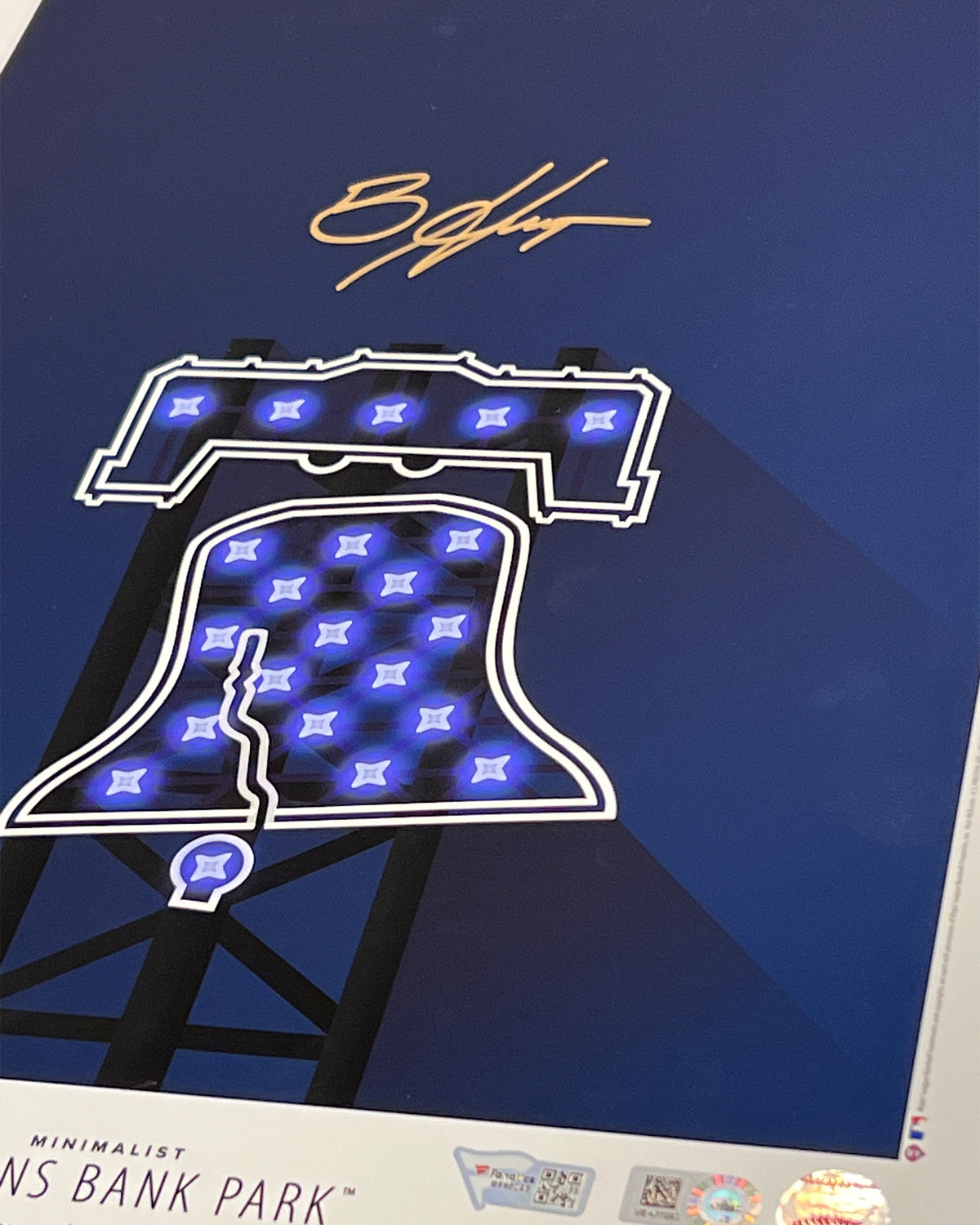 Minimalist Citizens Bank Park -Bryce Harper Autographed - Poster Print - MLB Authenticated