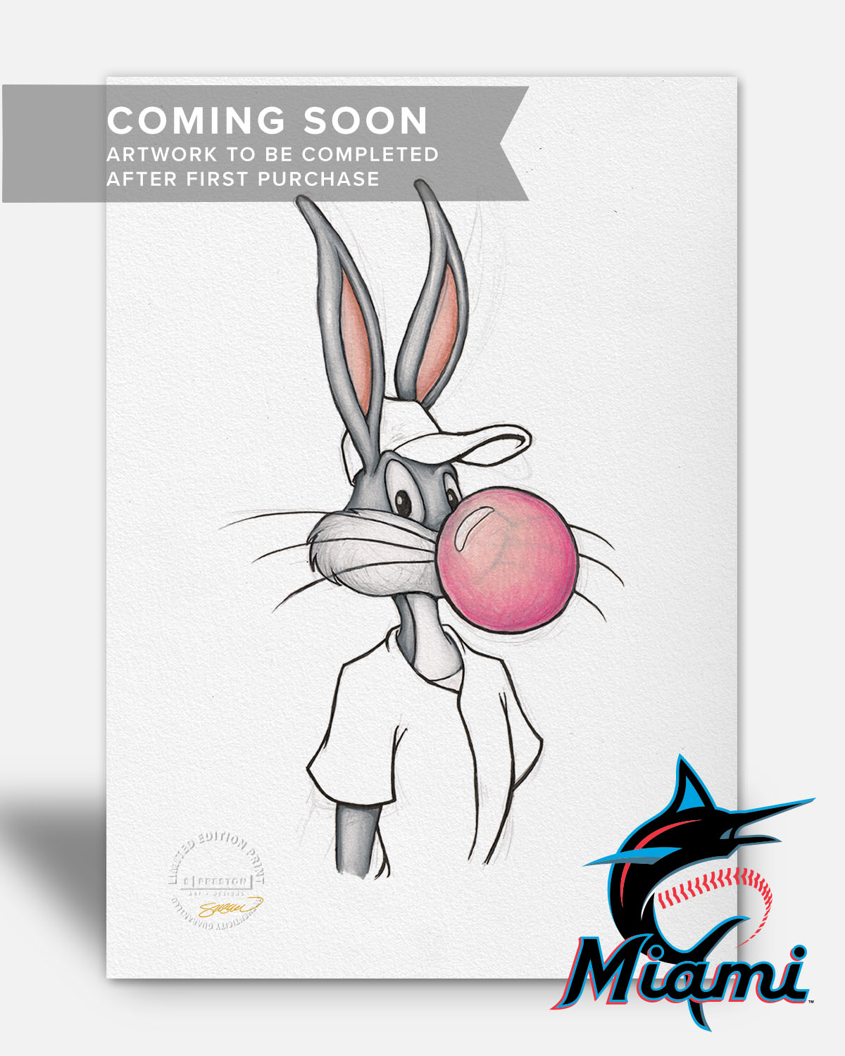 Bubblegum Bugs x MLB Marlins Limited Edition Fine Art Print