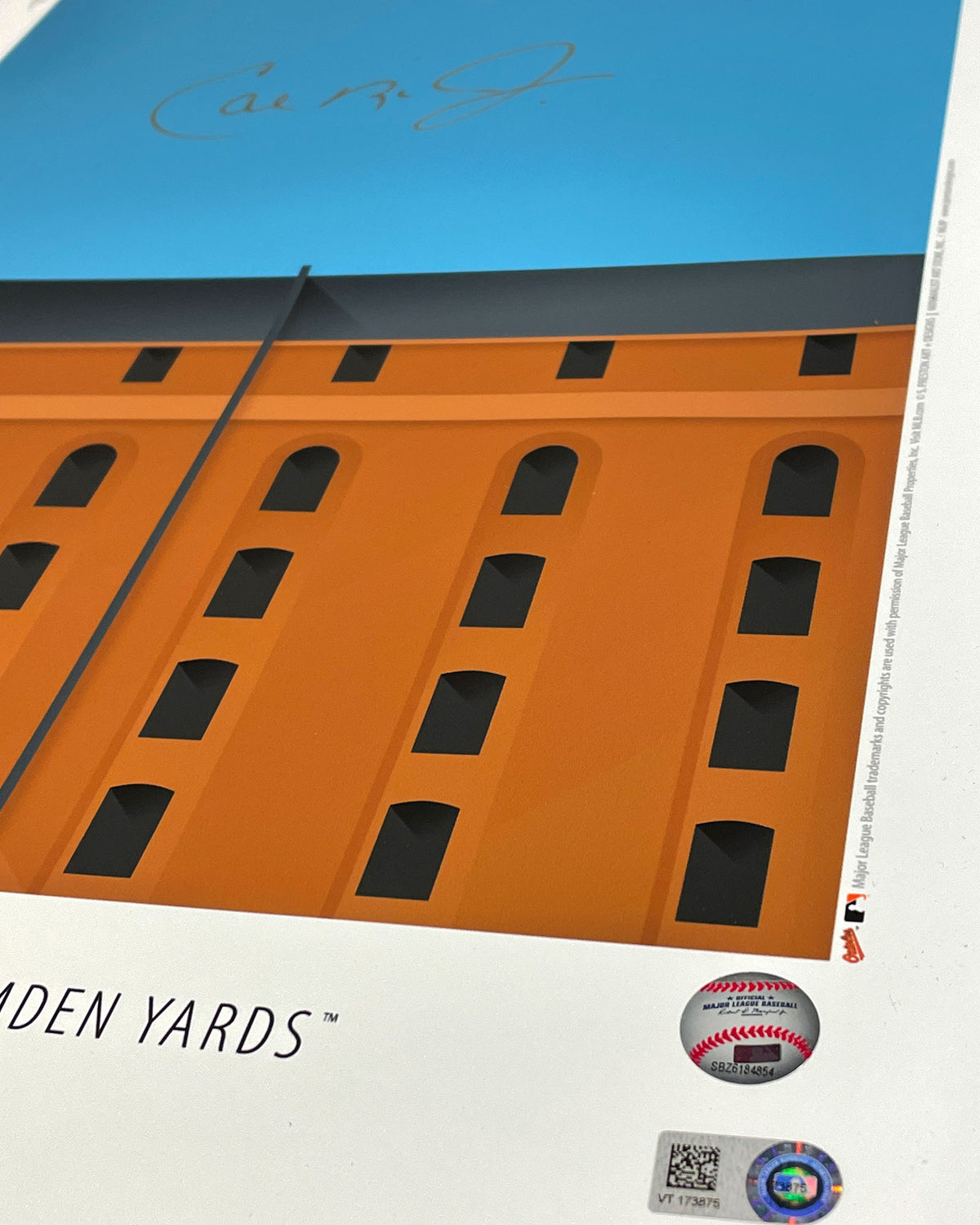 Minimalist Camden Yards - Cal Ripken Jr. Autographed - Poster Print - MLB Authenticated