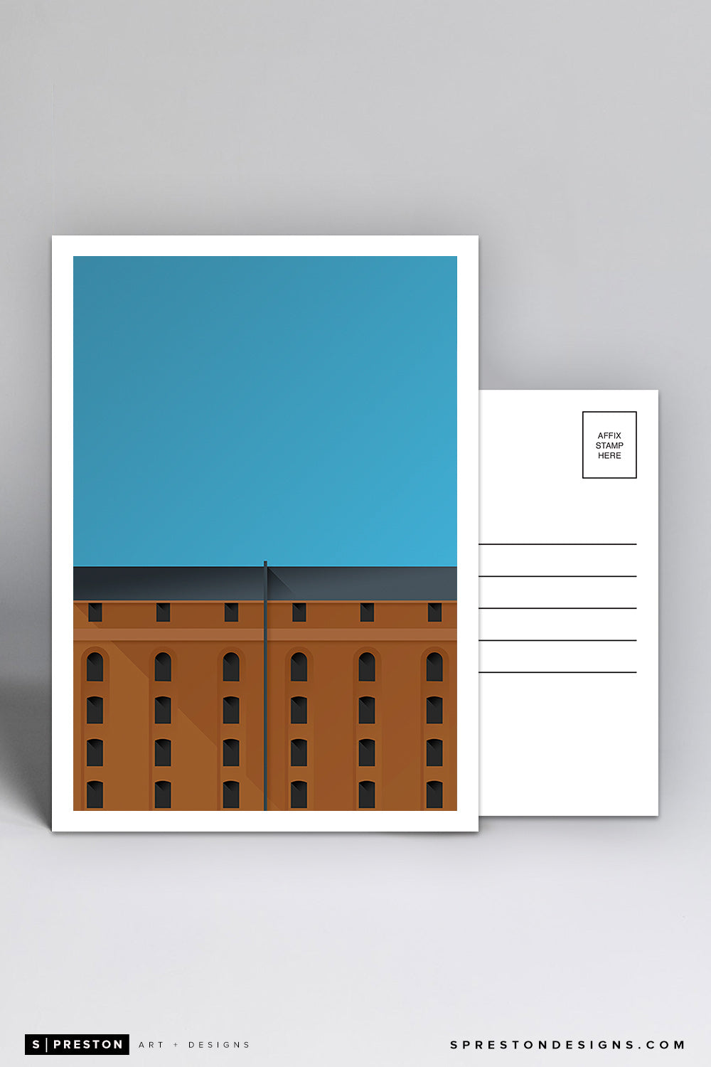 Minimalist Camden Yards Postcard Baltimore Orioles - S. Preston