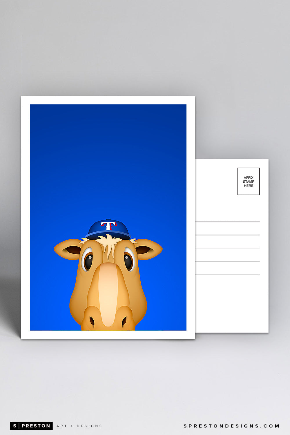 Minimalist Ranger Captain Postcard Texas Rangers Mascot