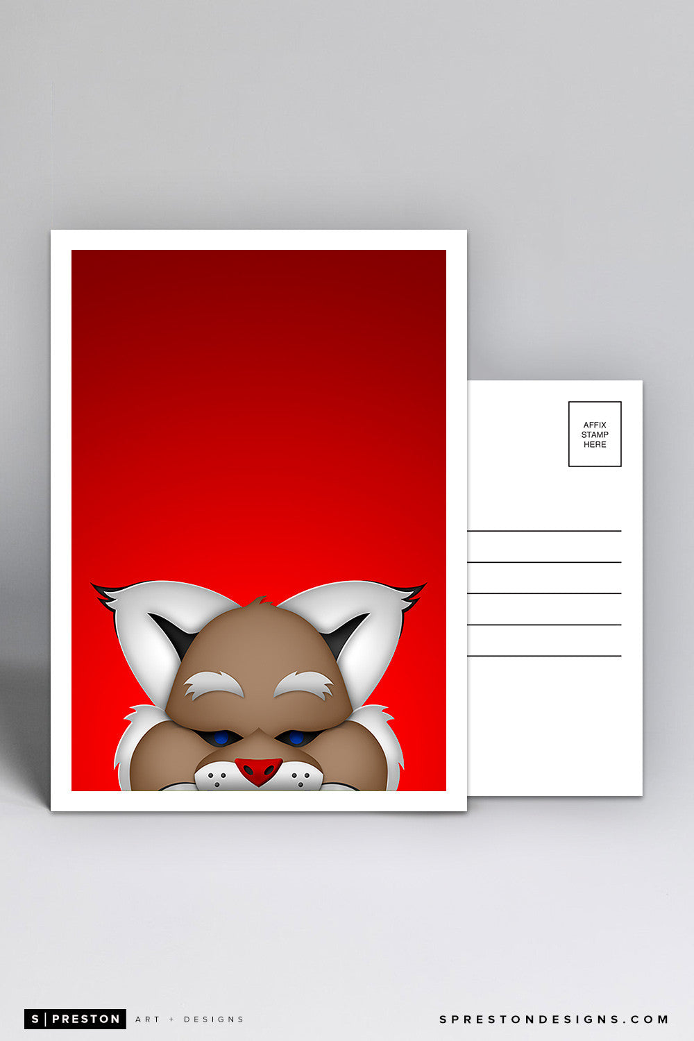 Minimalist D. Baxter the Bobcat Postcard Arizona Diamondbacks Mascot