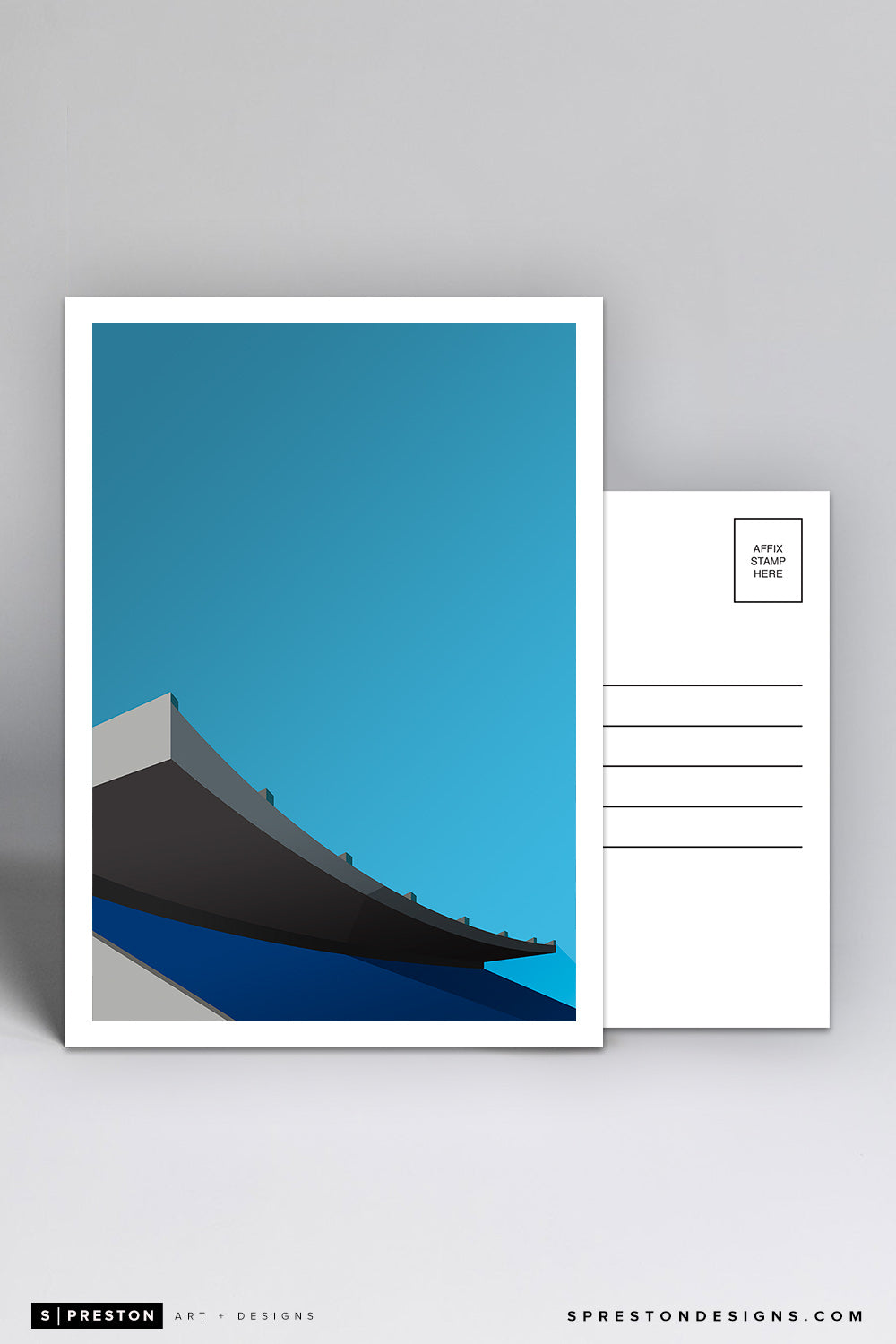 Minimalist Exhibition Stadium Postcard Toronto Blue Jays - S. Preston