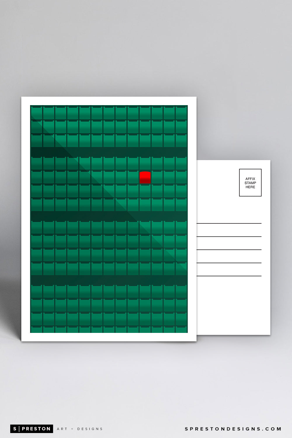 Minimalist Fenway Park Postcard Boston Red Sox - S. Preston