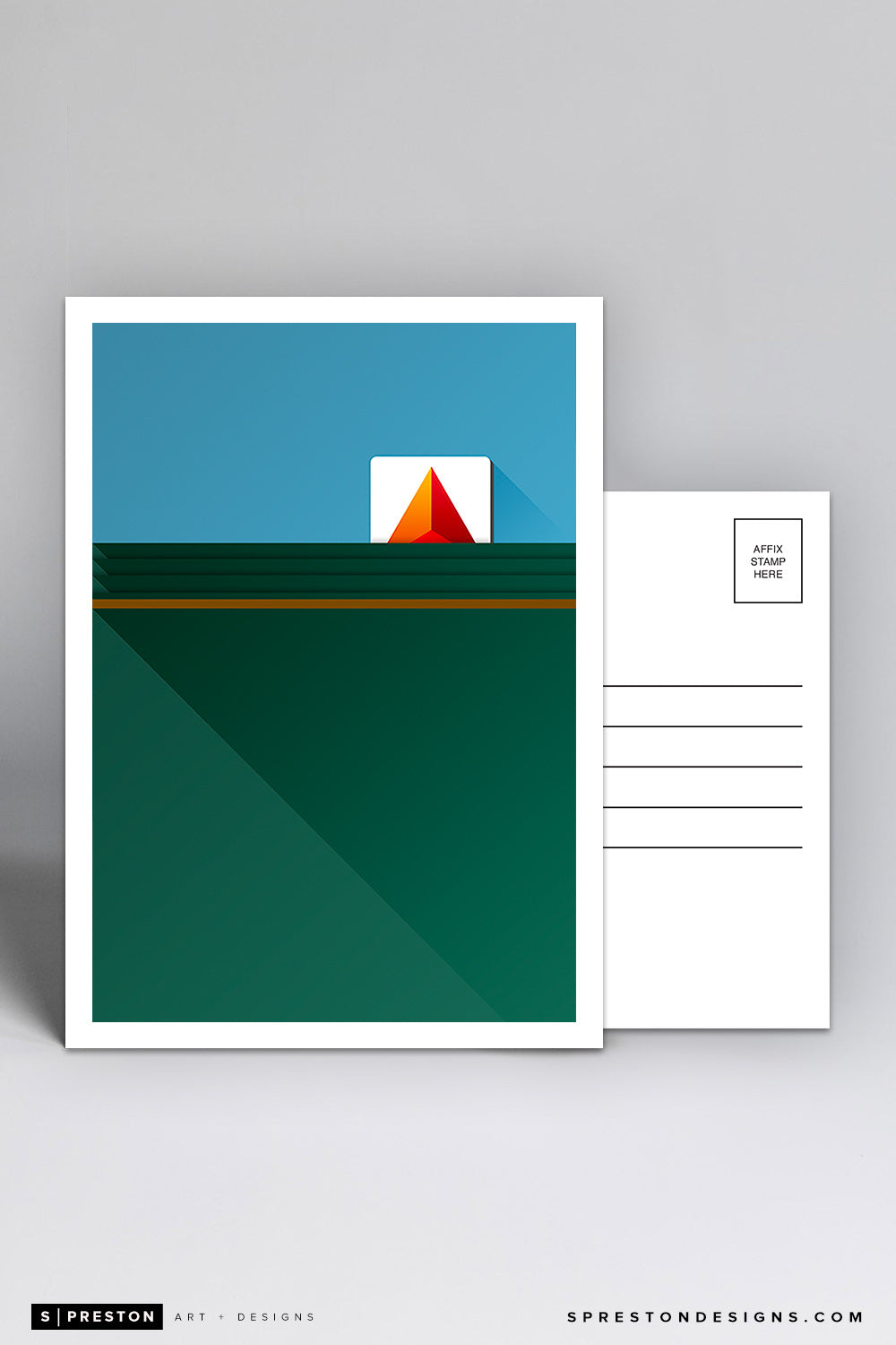 Minimalist Fenway Park Postcard Boston Red Sox - S. Preston