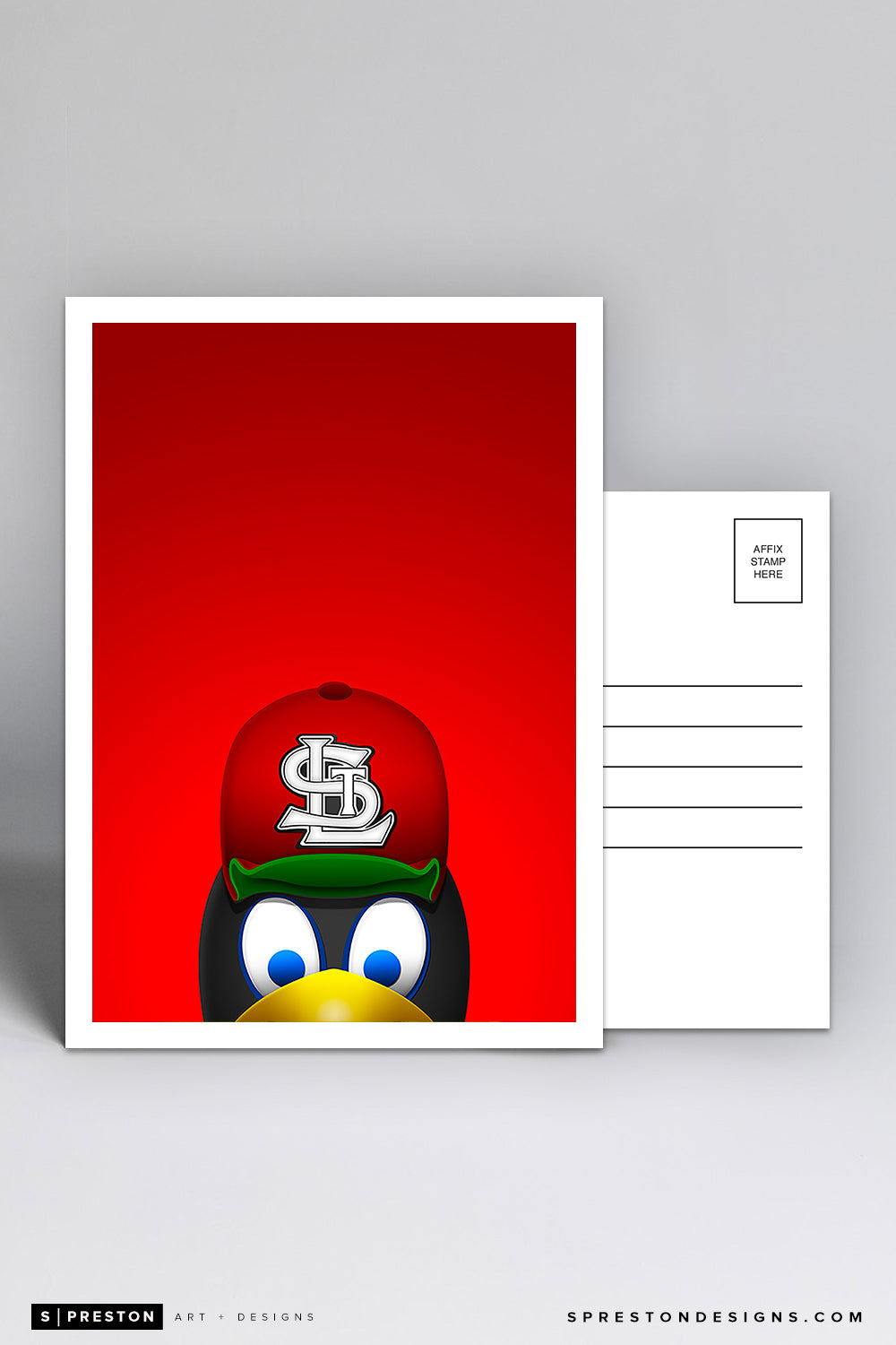 Minimalist Fredbird Postcard St. Louis Cardinals Mascot