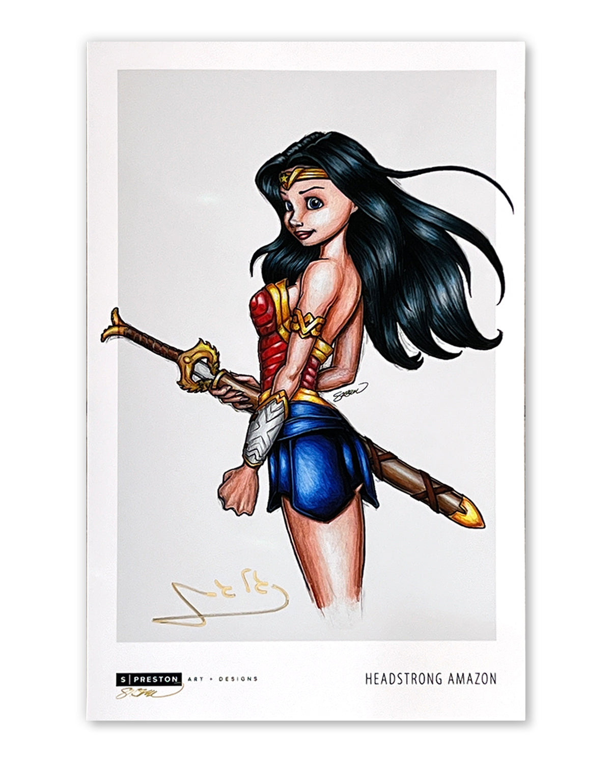 Headstrong Amazon - Gal Gadot Autographed (Authenticated) Poster Print