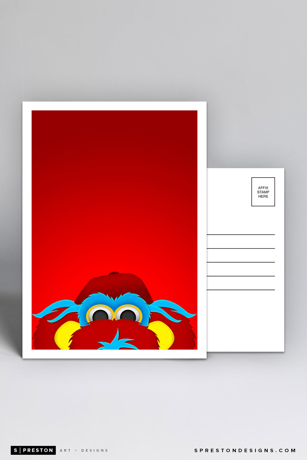 Minimalist Gapper Postcard Cincinnati Reds Mascot