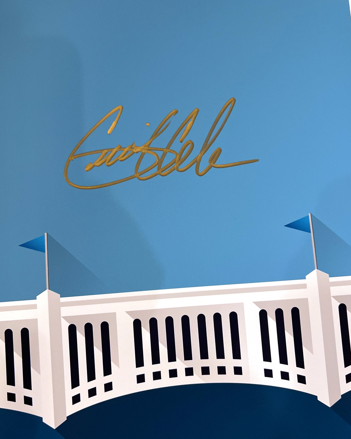 Minimalist Yankee Stadium - Gerrit Cole Autographed - Poster Print - MLB Authenticated