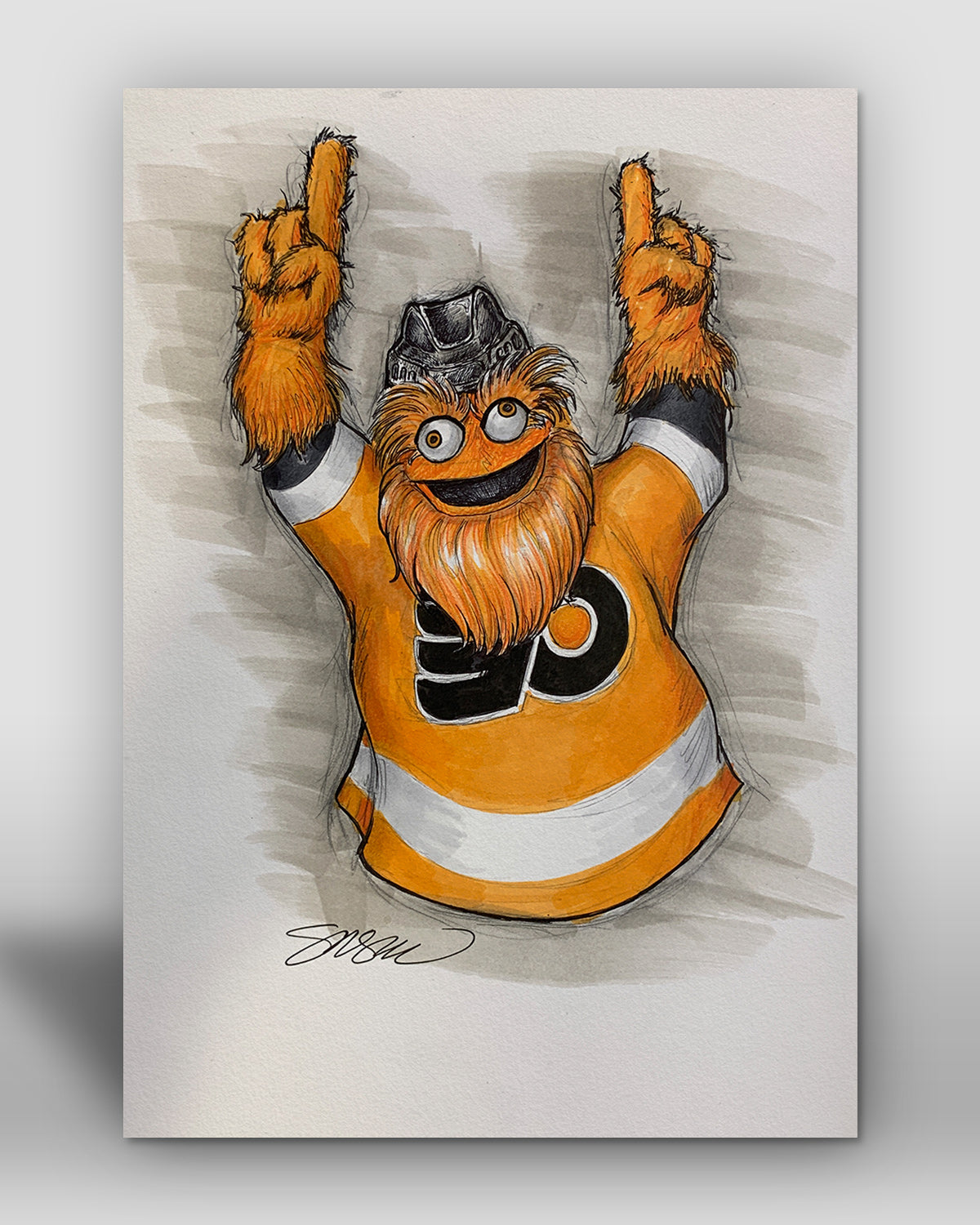 Gritty Mascot Sketch Original Art