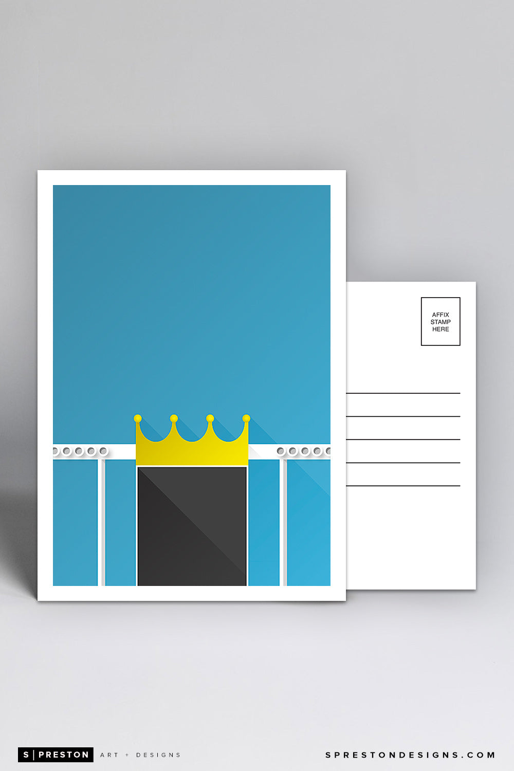 Minimalist Kauffman Stadium Postcard Kansas City Royals - S. Preston