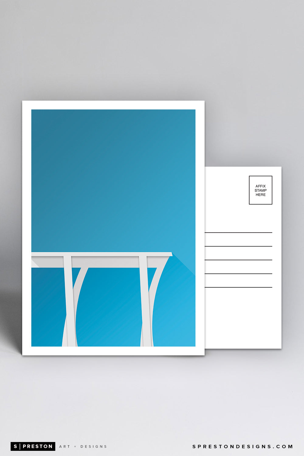 Minimalist Marlins Park Postcard (Roof Track) Miami Marlins - S. Preston