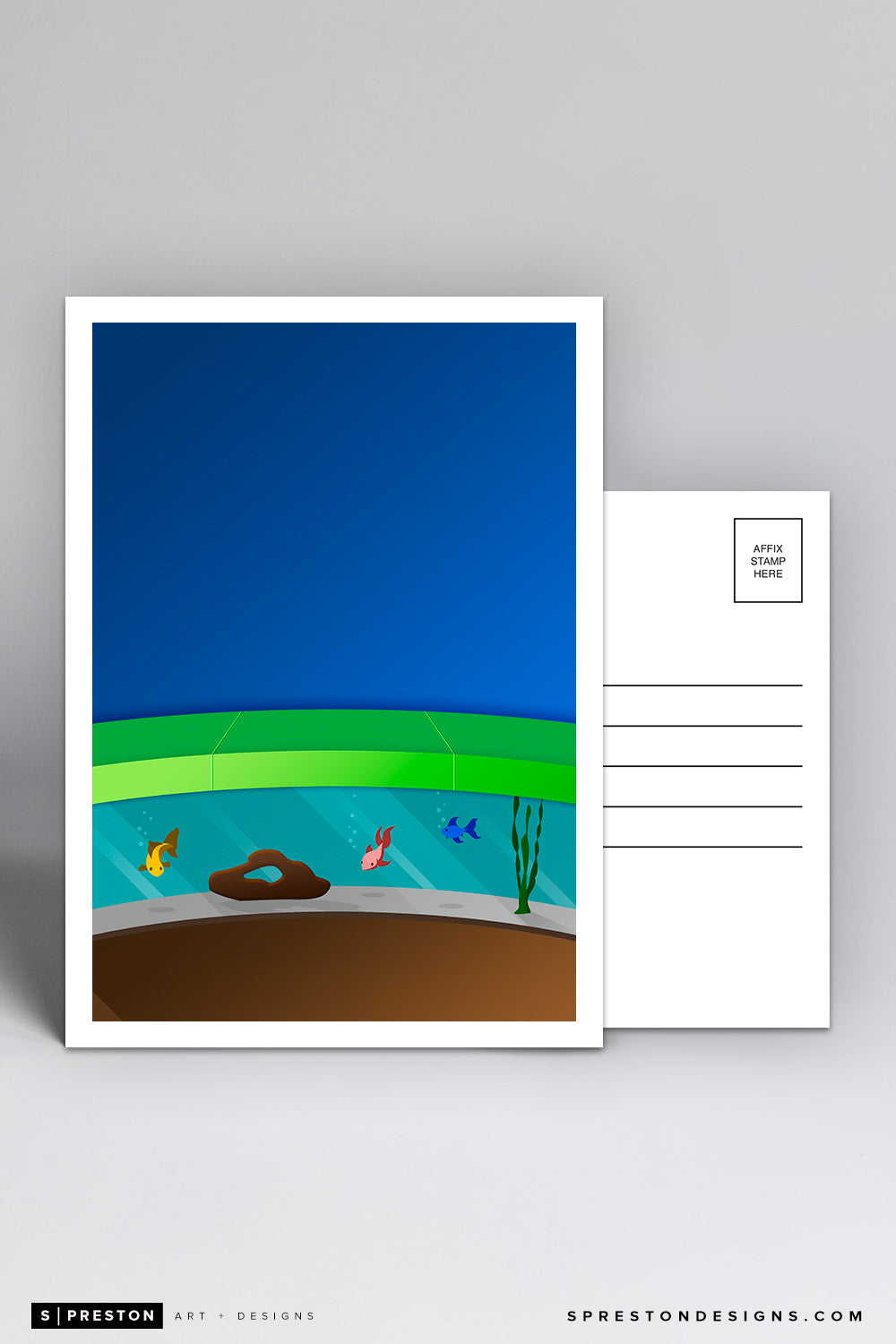 Minimalist Marlins Park Postcard (Fish Tank) Miami Marlins - S. Preston