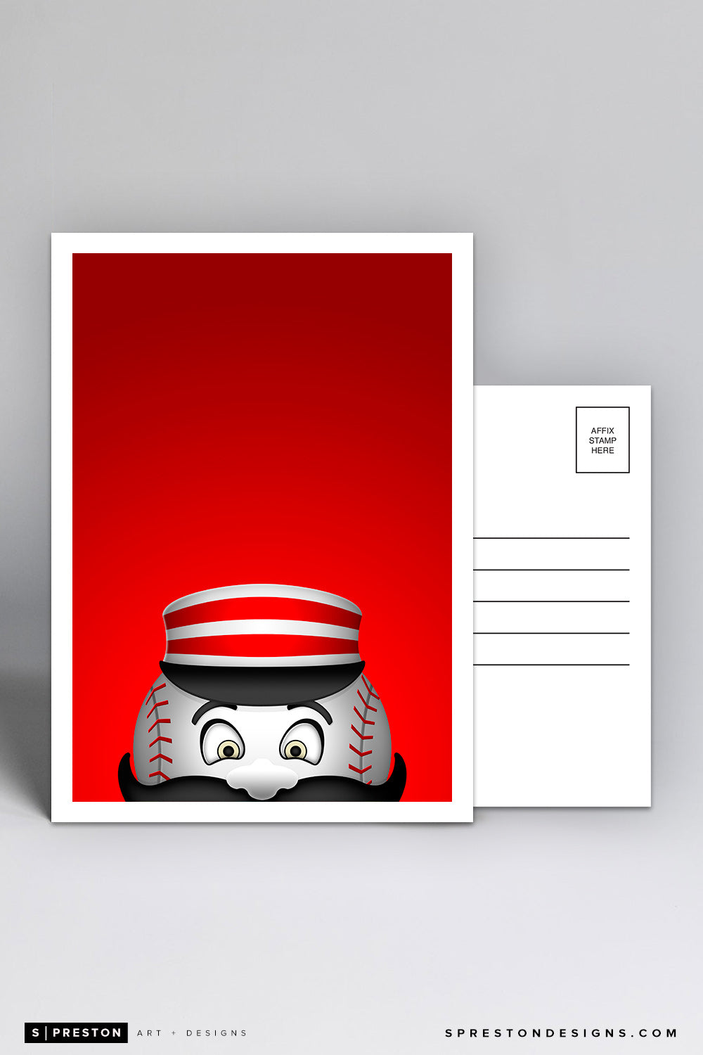 Minimalist Mr. Redlegs Postcard Cincinnati Reds Mascot