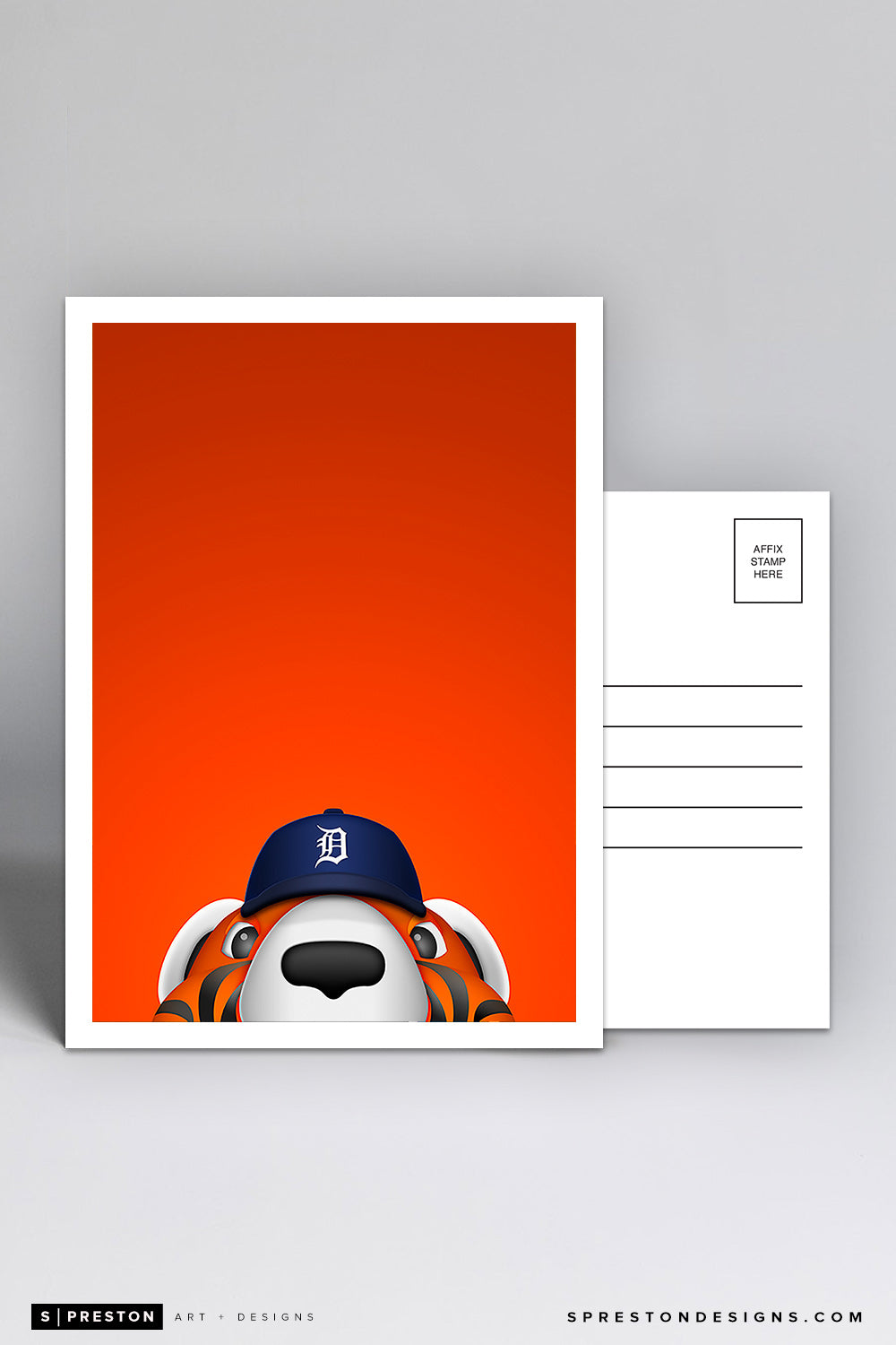 Minimalist Paws Postcard Detroit Tigers Mascot